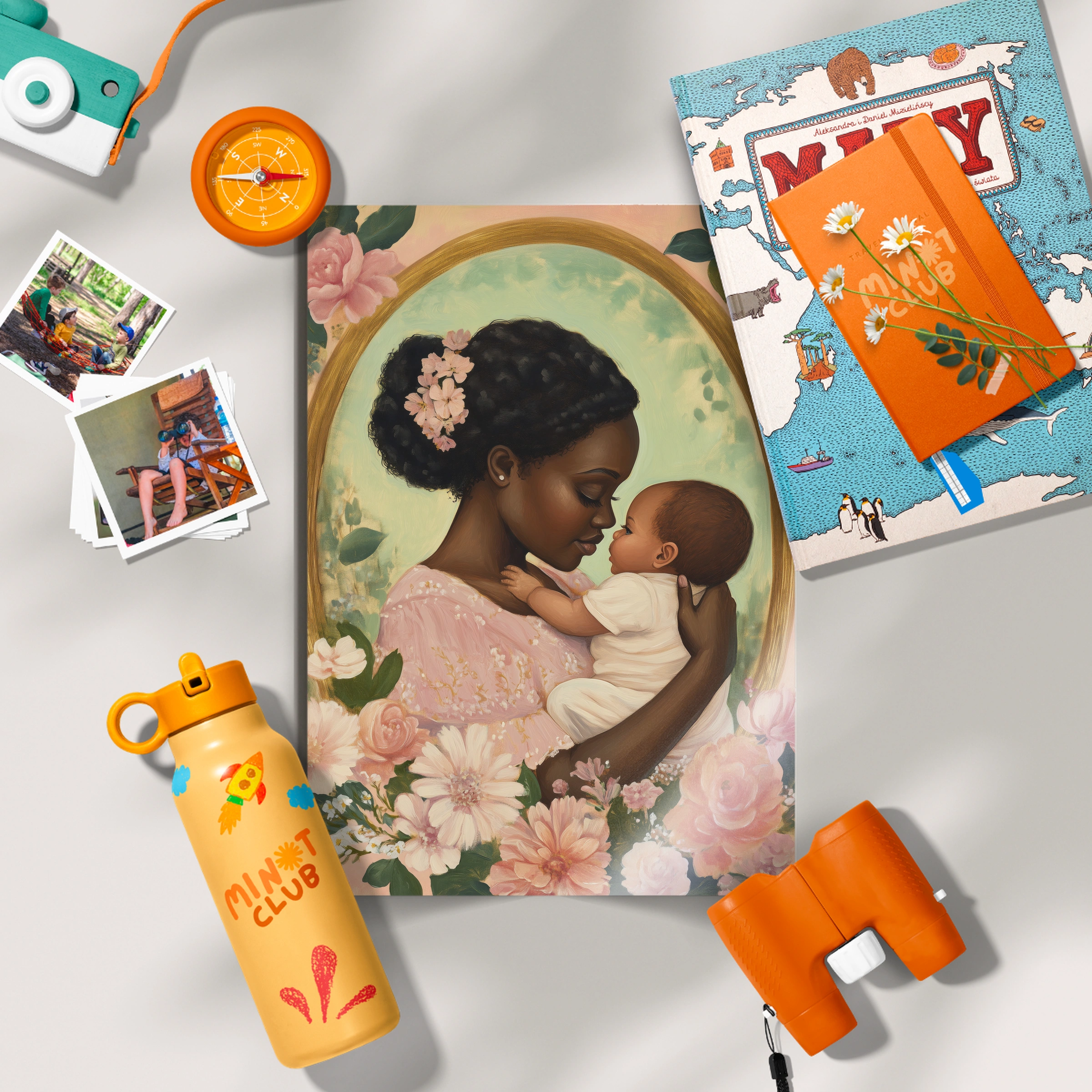Mother and Baby Roses Nursery Print