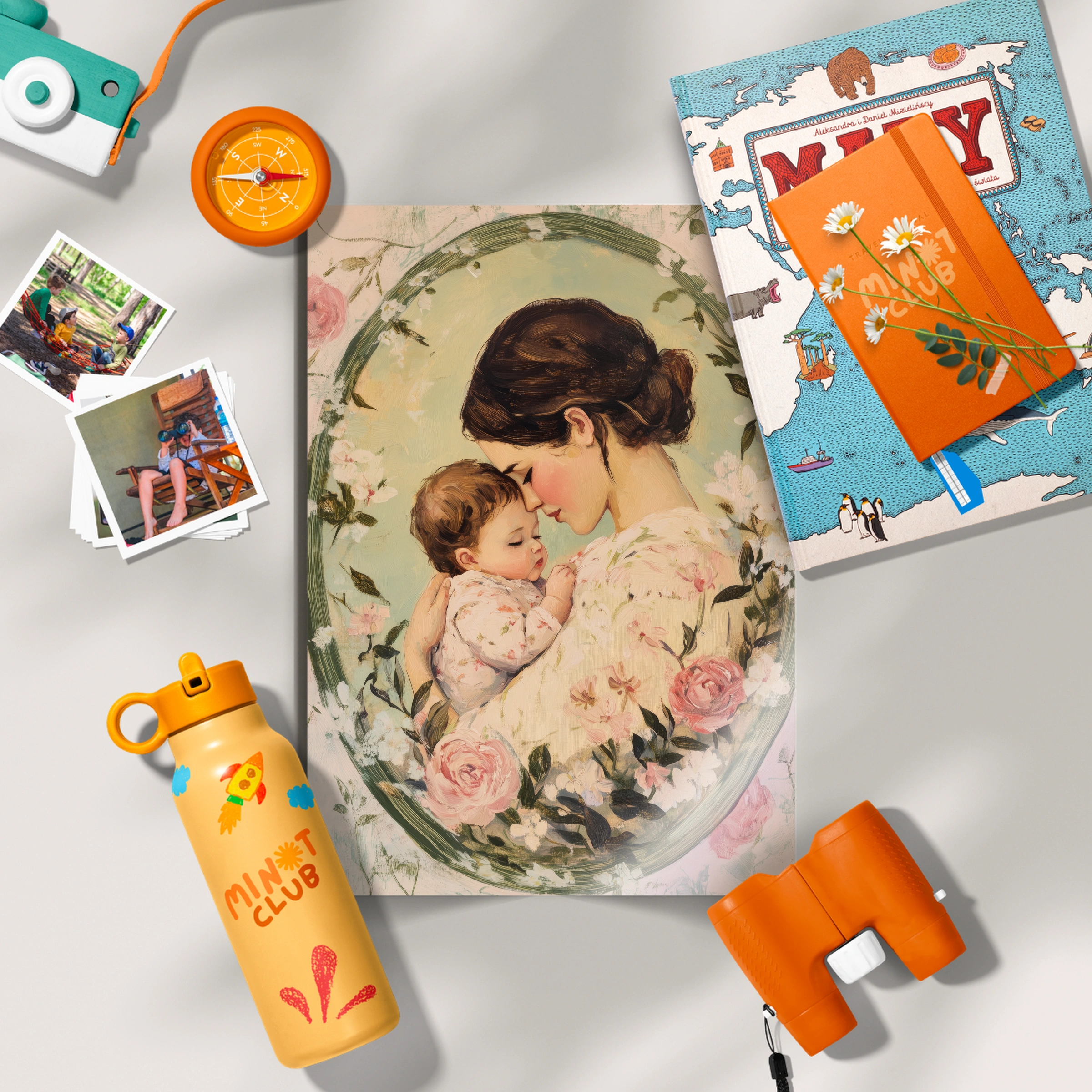 Mother and Child Cameo Nursery Print