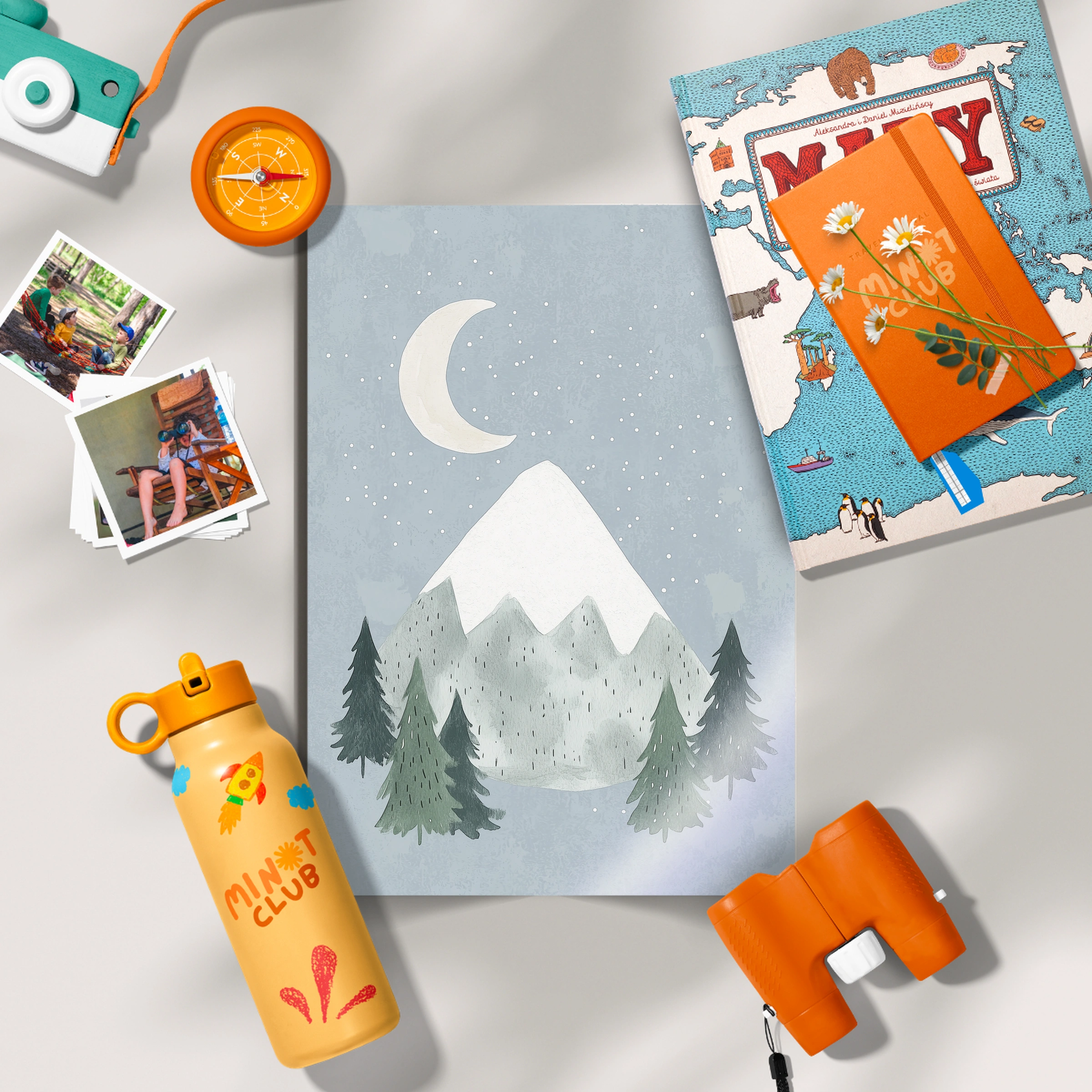 Mountain Moon Nursery Print