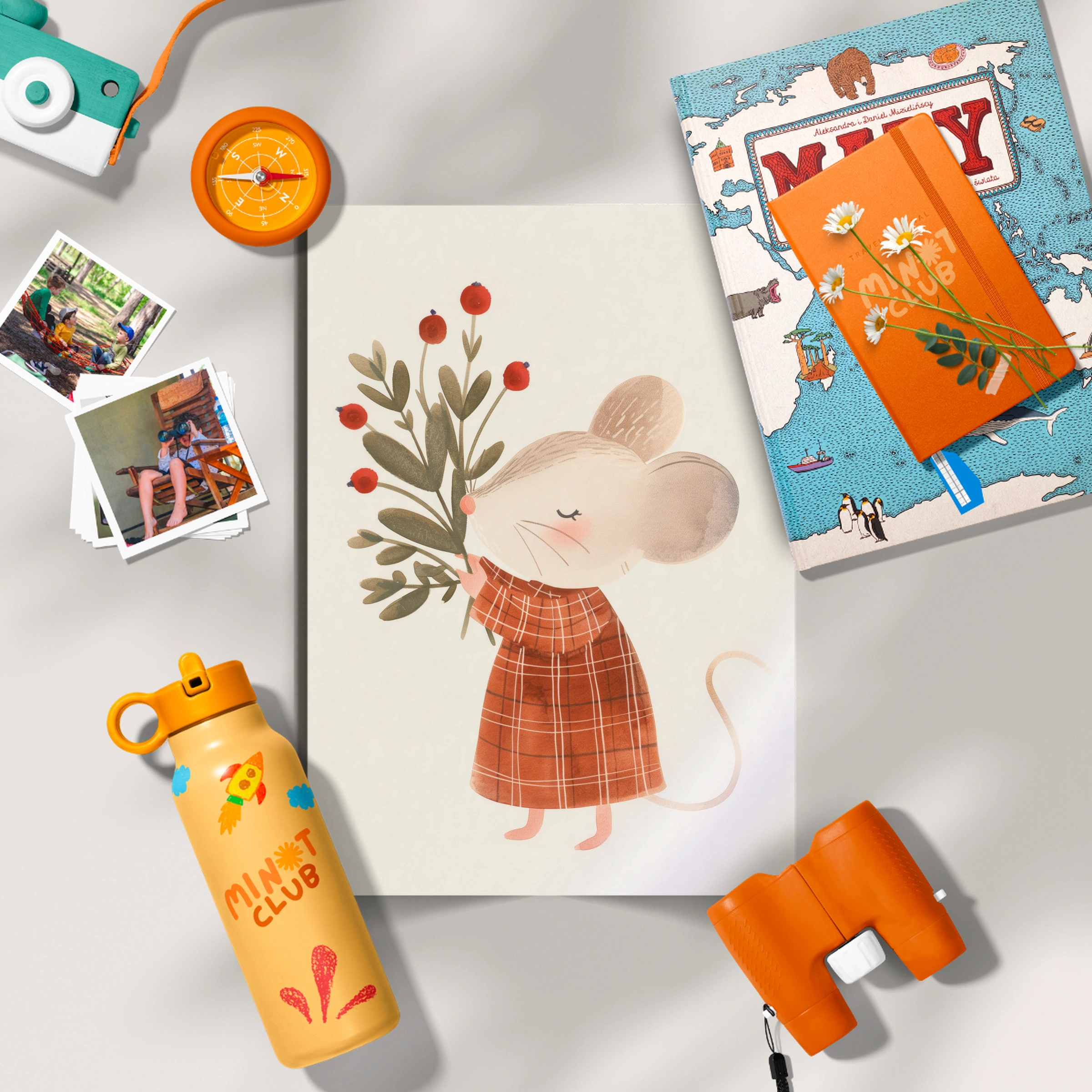 Mouse with Berries Nursery Print
