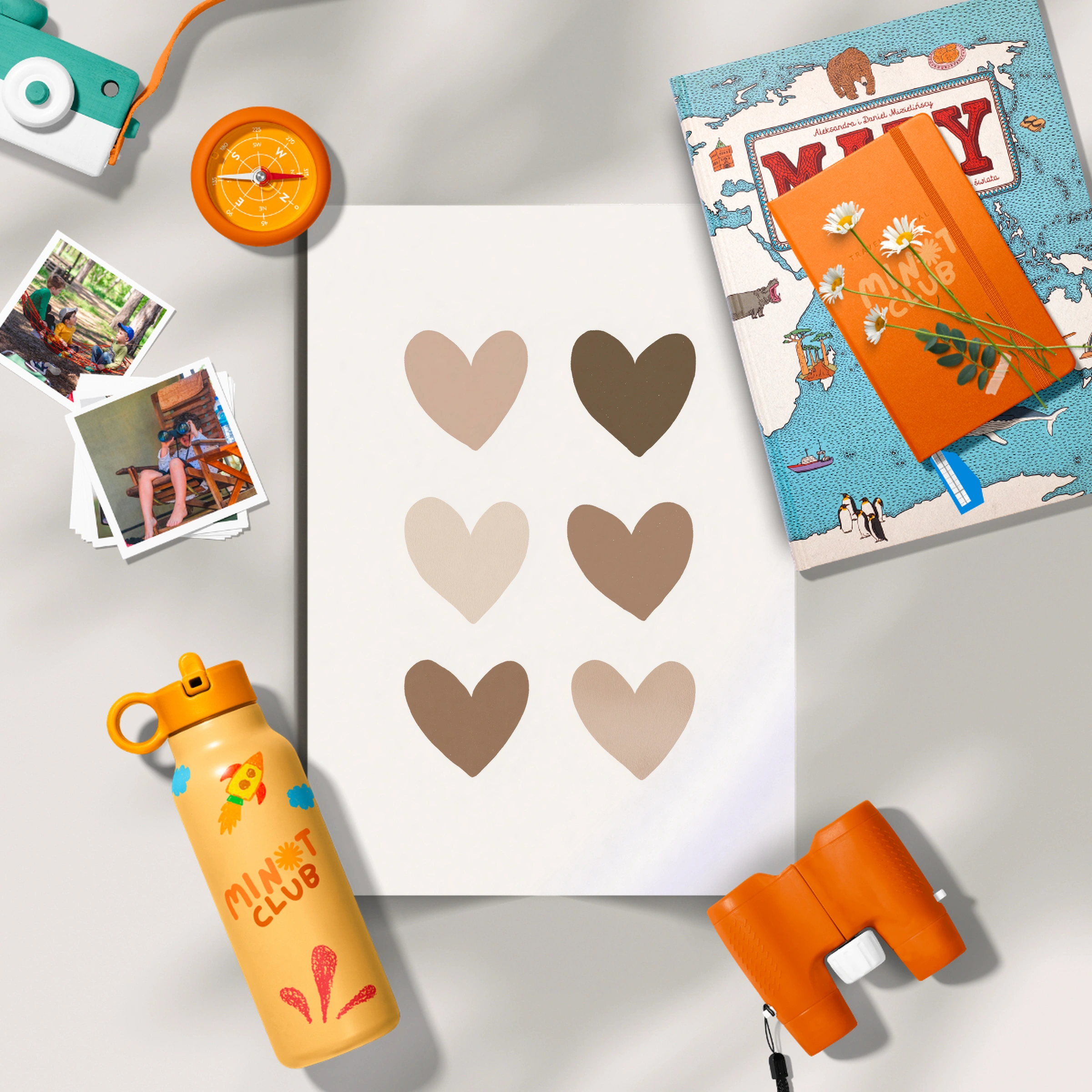 Neutral Hearts Nursery Print