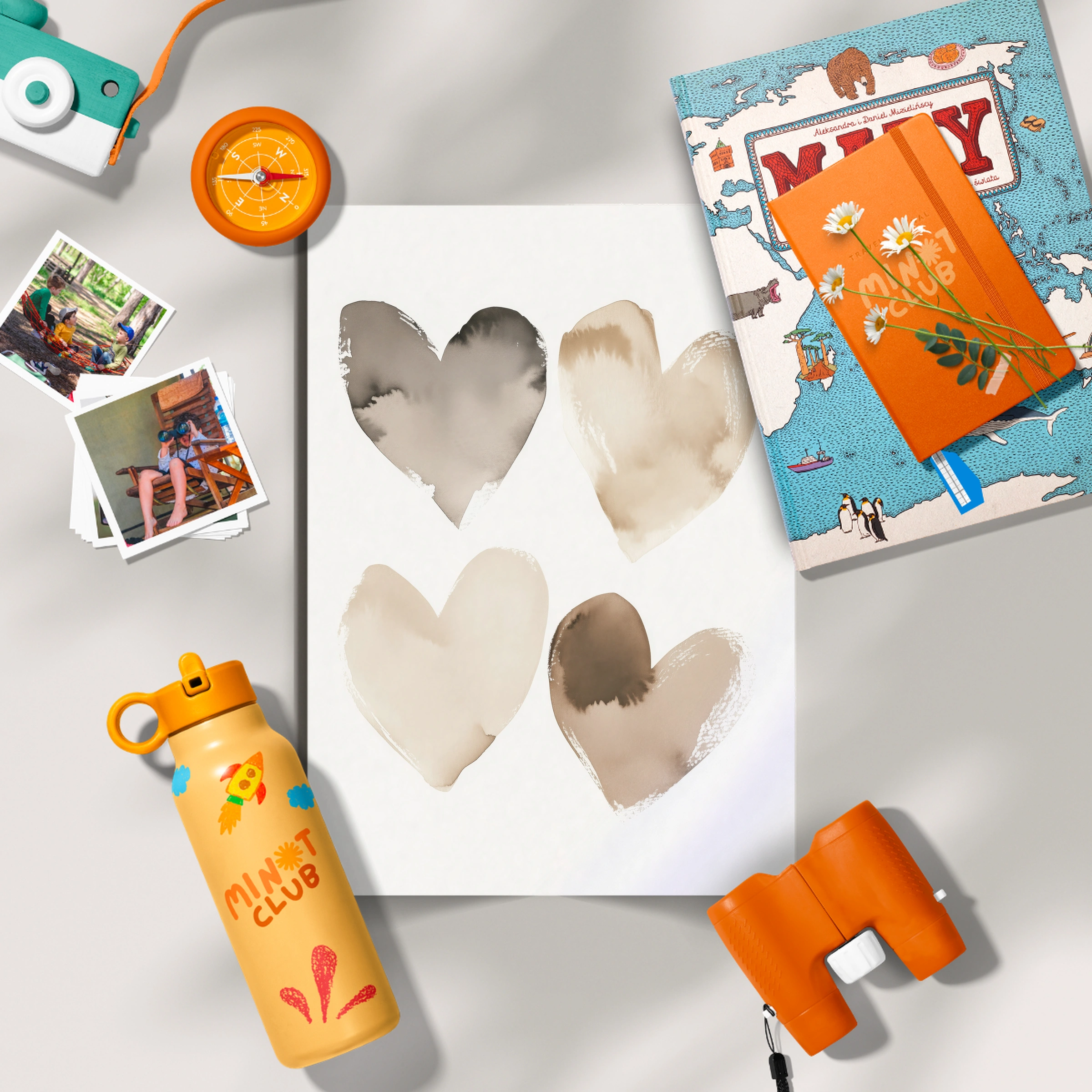 Neutral Hearts Two Nursery Print