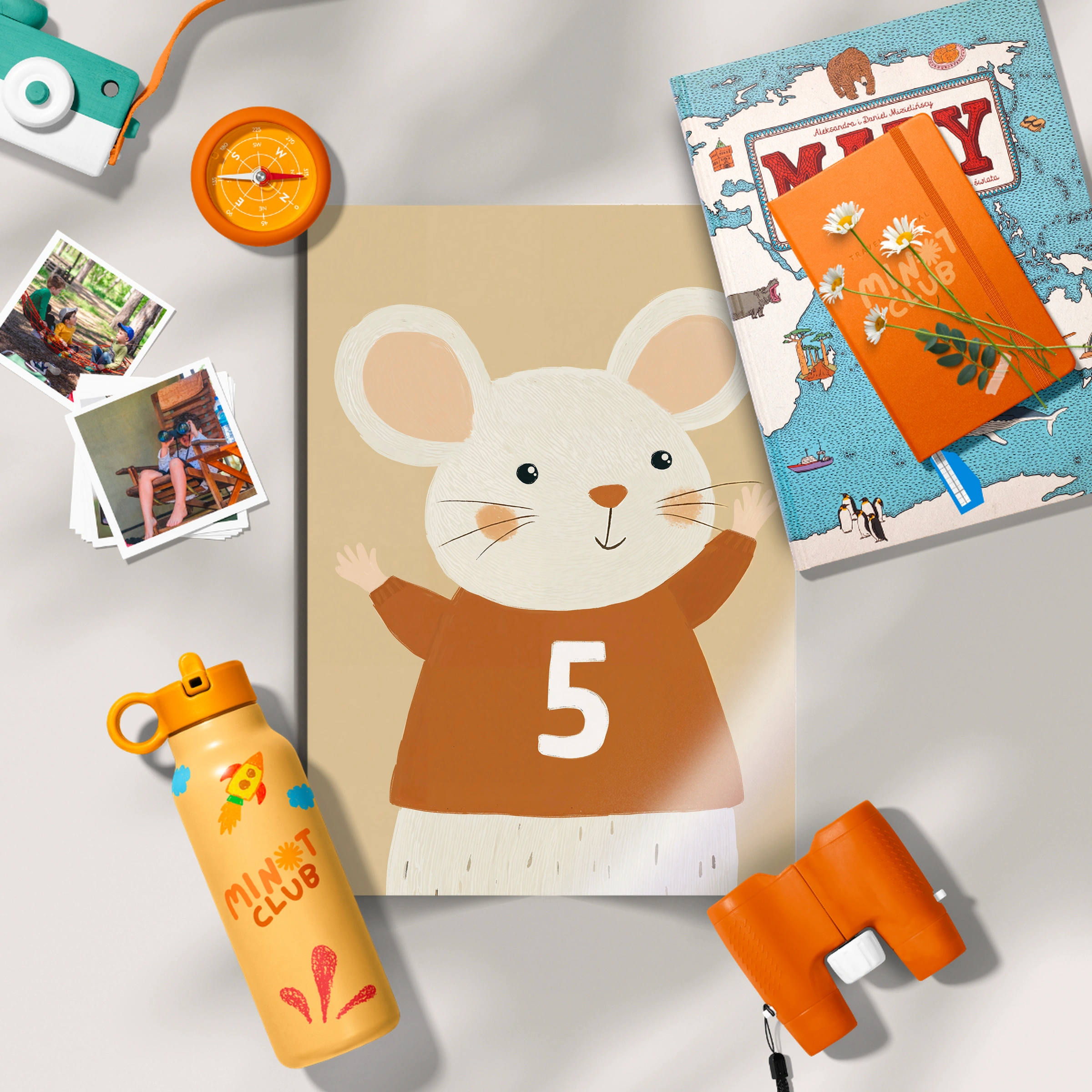 Number Five Mouse Nursery Print