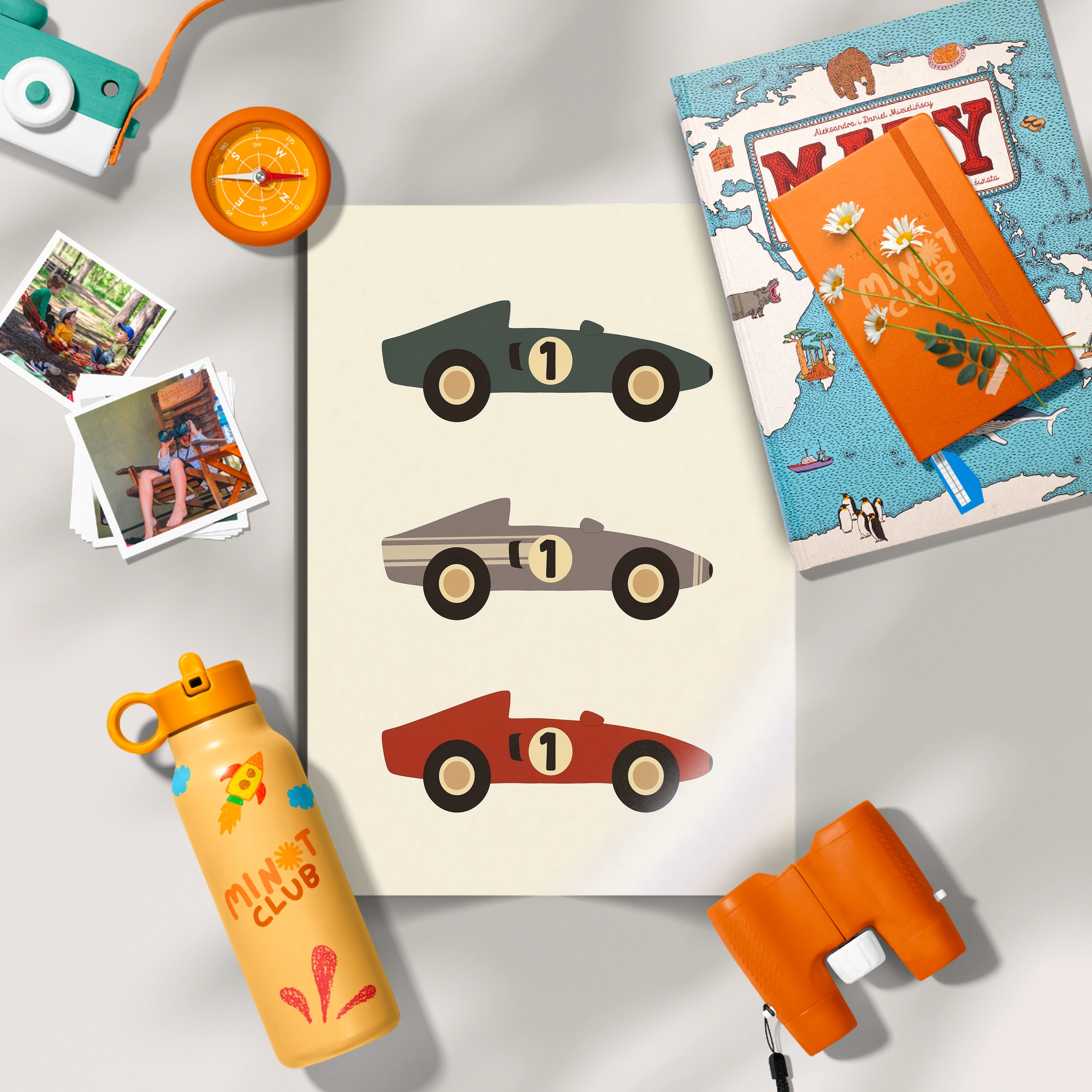 Number One Race Cars Nursery Print