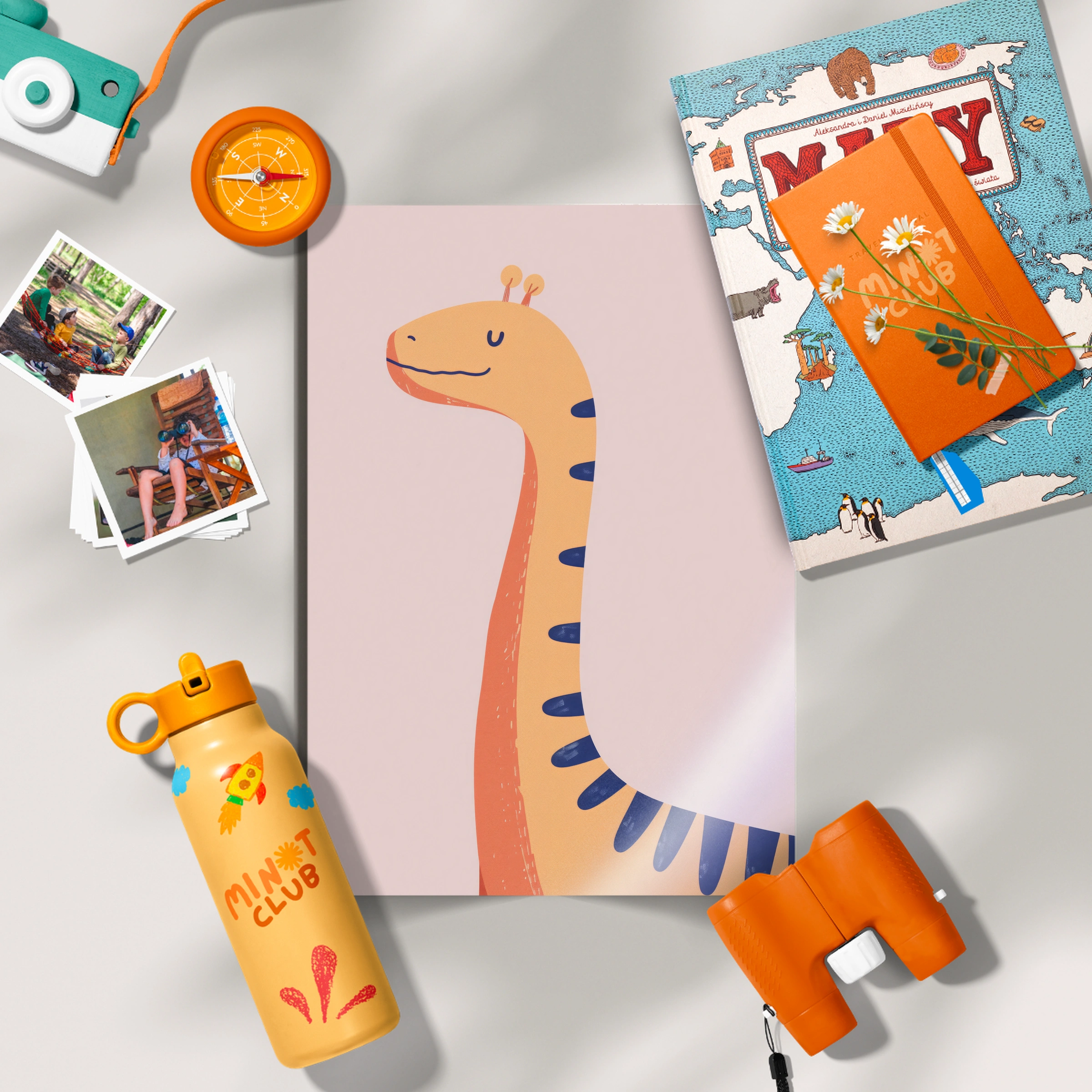Orange Dinosaur Nursery Print