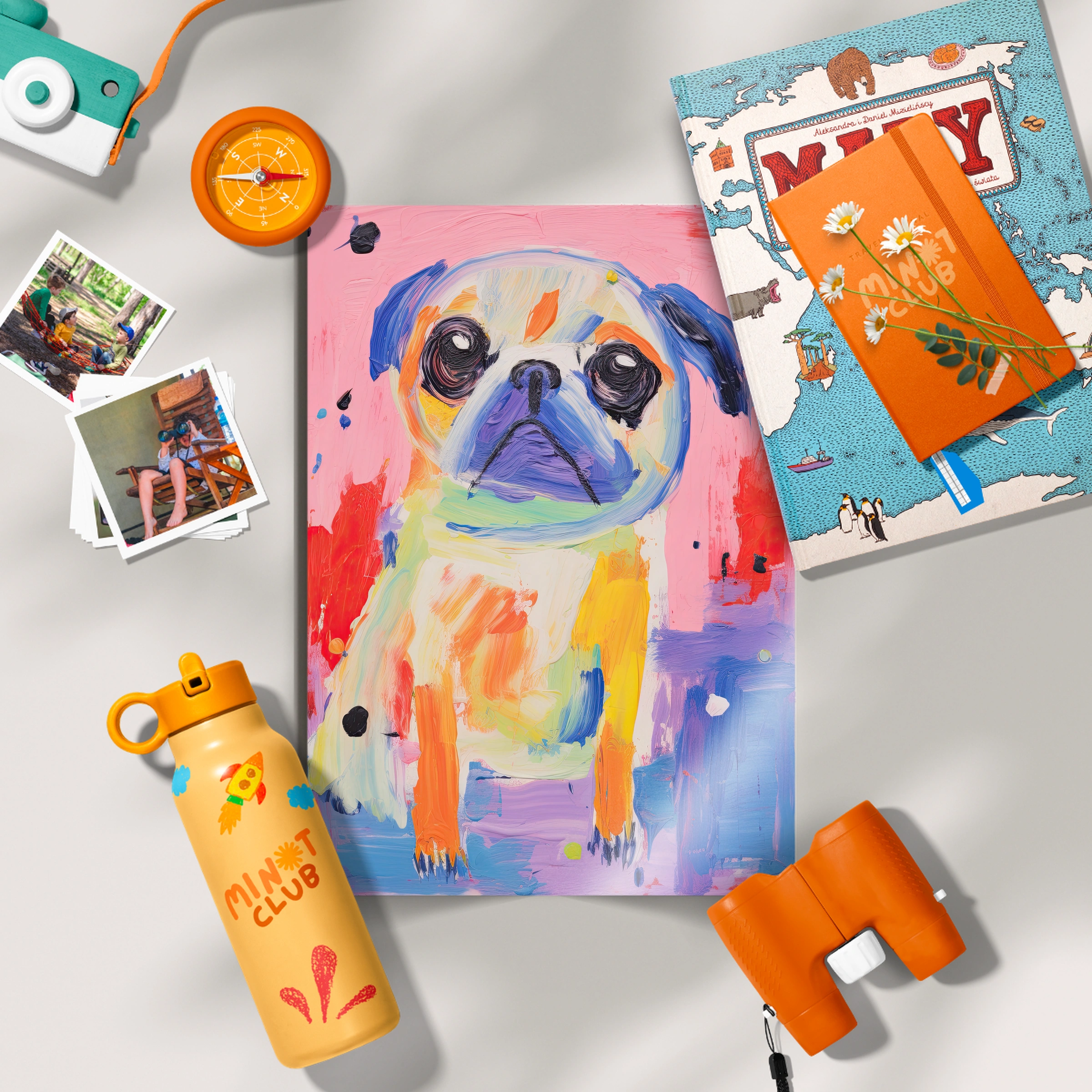 Painted Pug Nursery Print