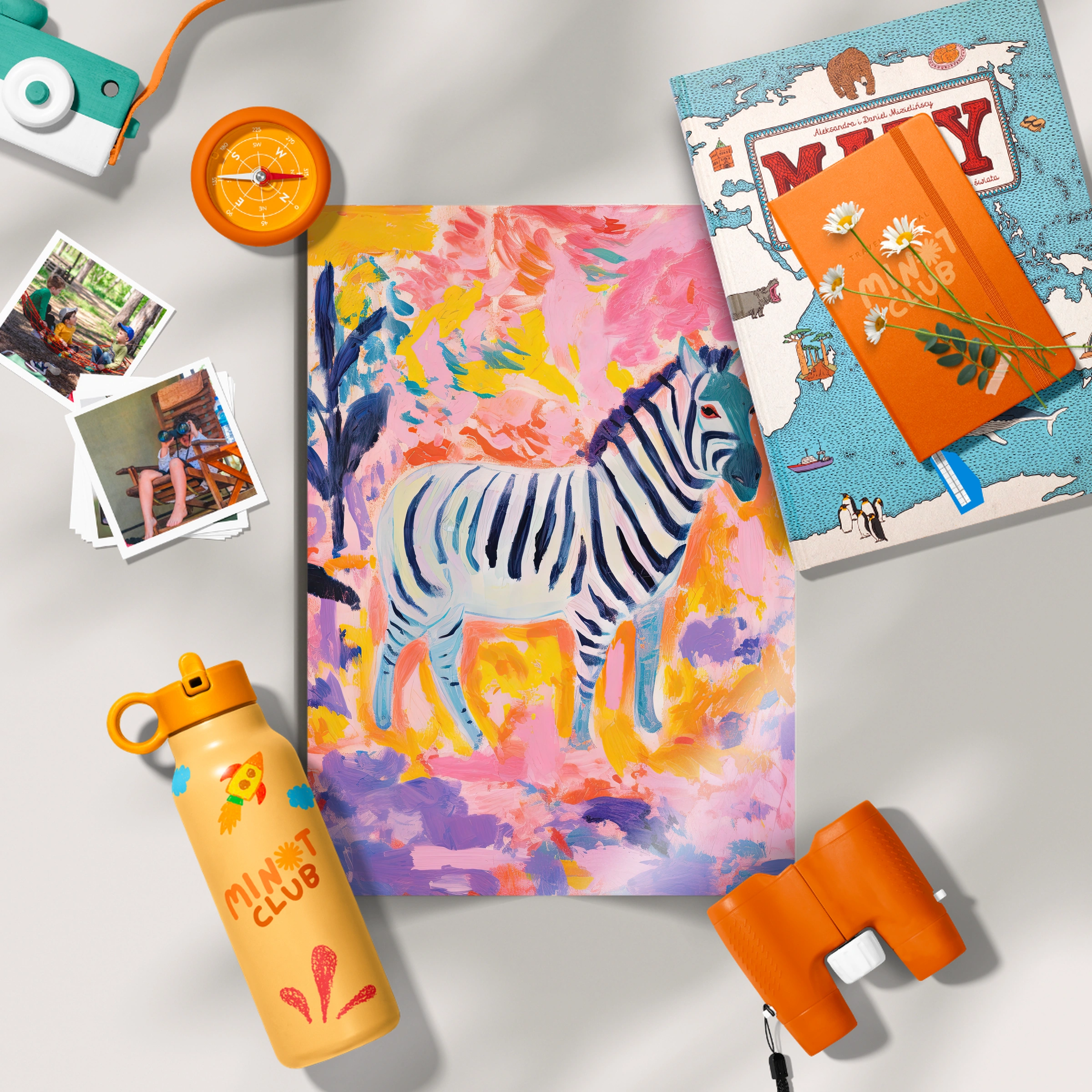 Painted Zebra Nursery Print