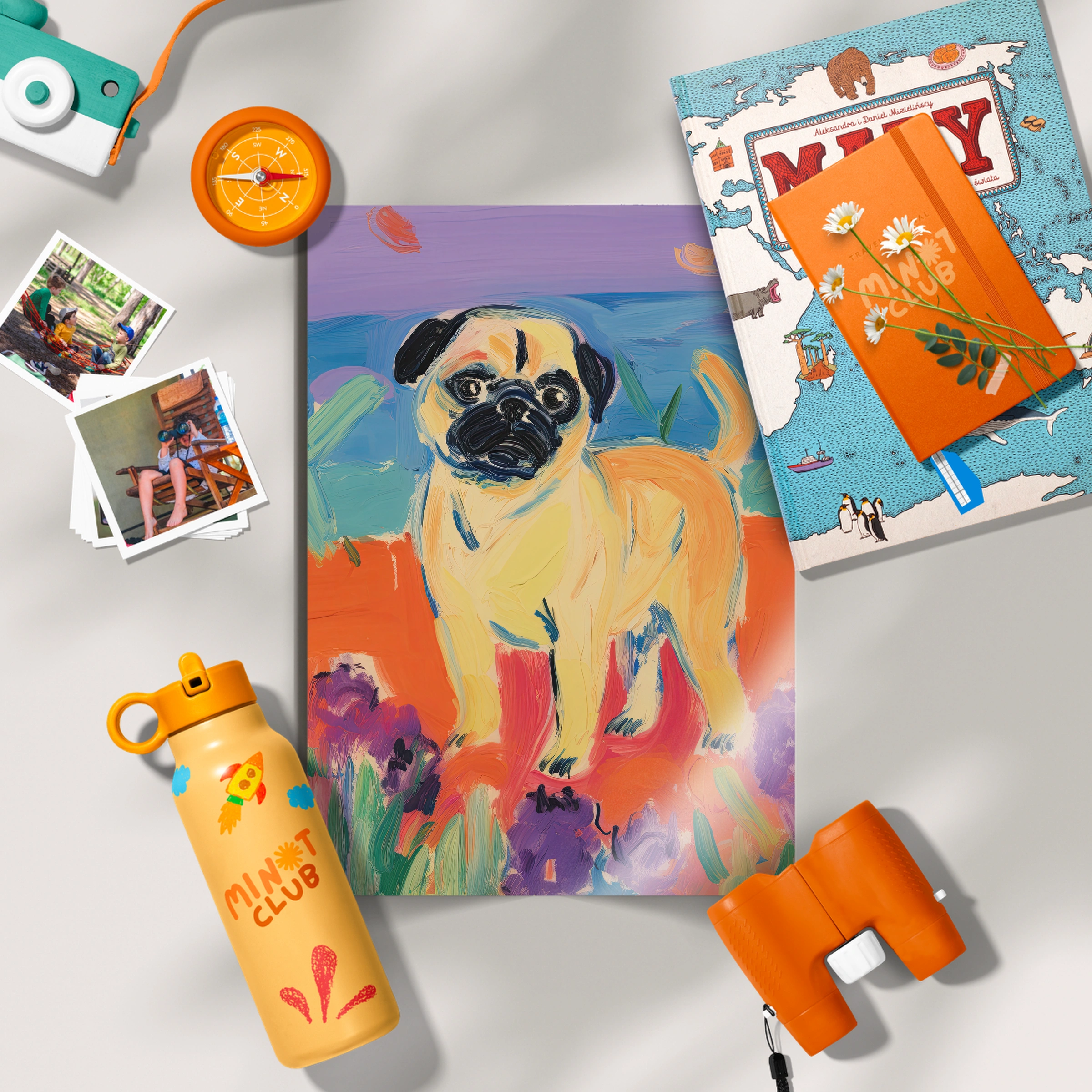 Painterly Pug Nursery Print