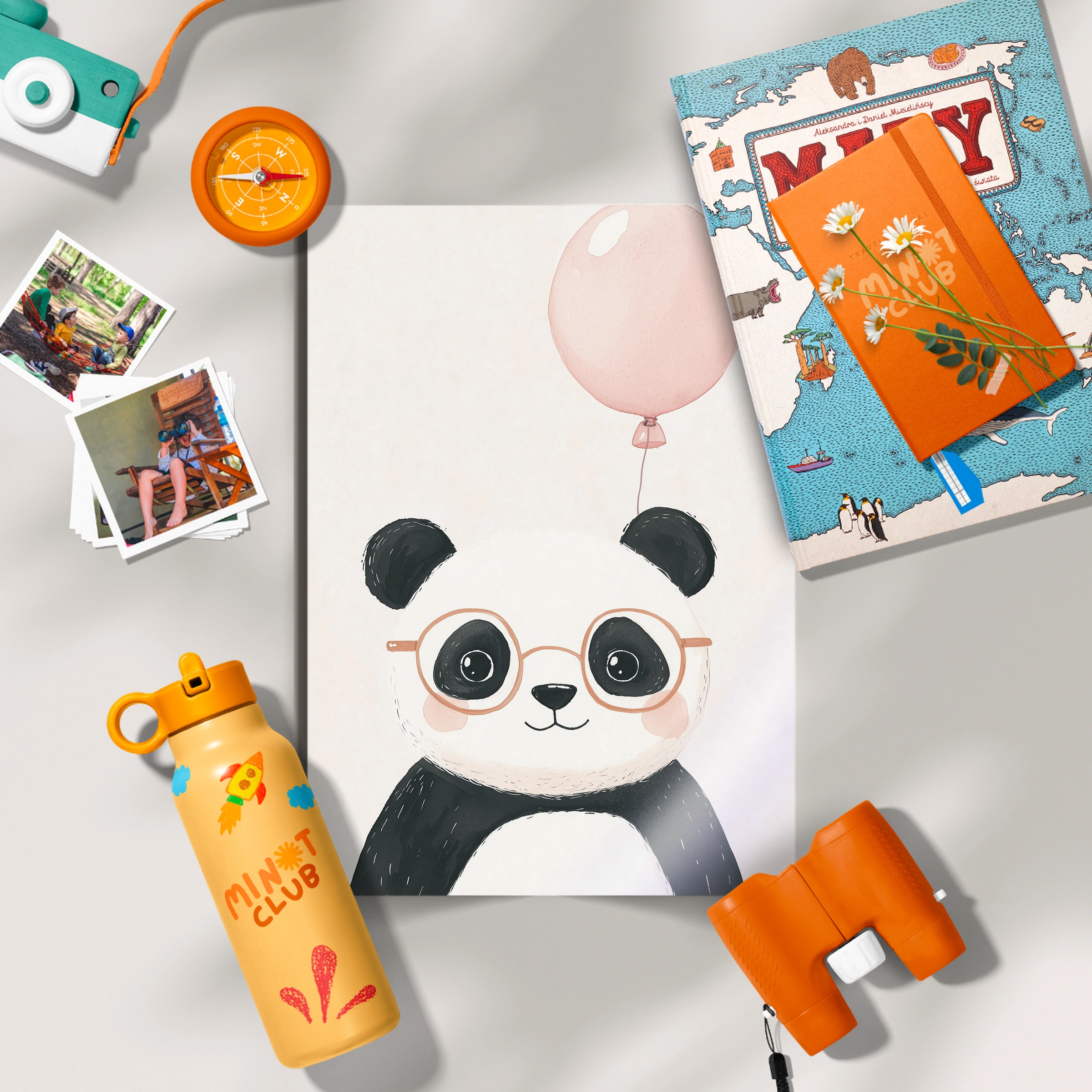 Panda with Balloon Nursery Print