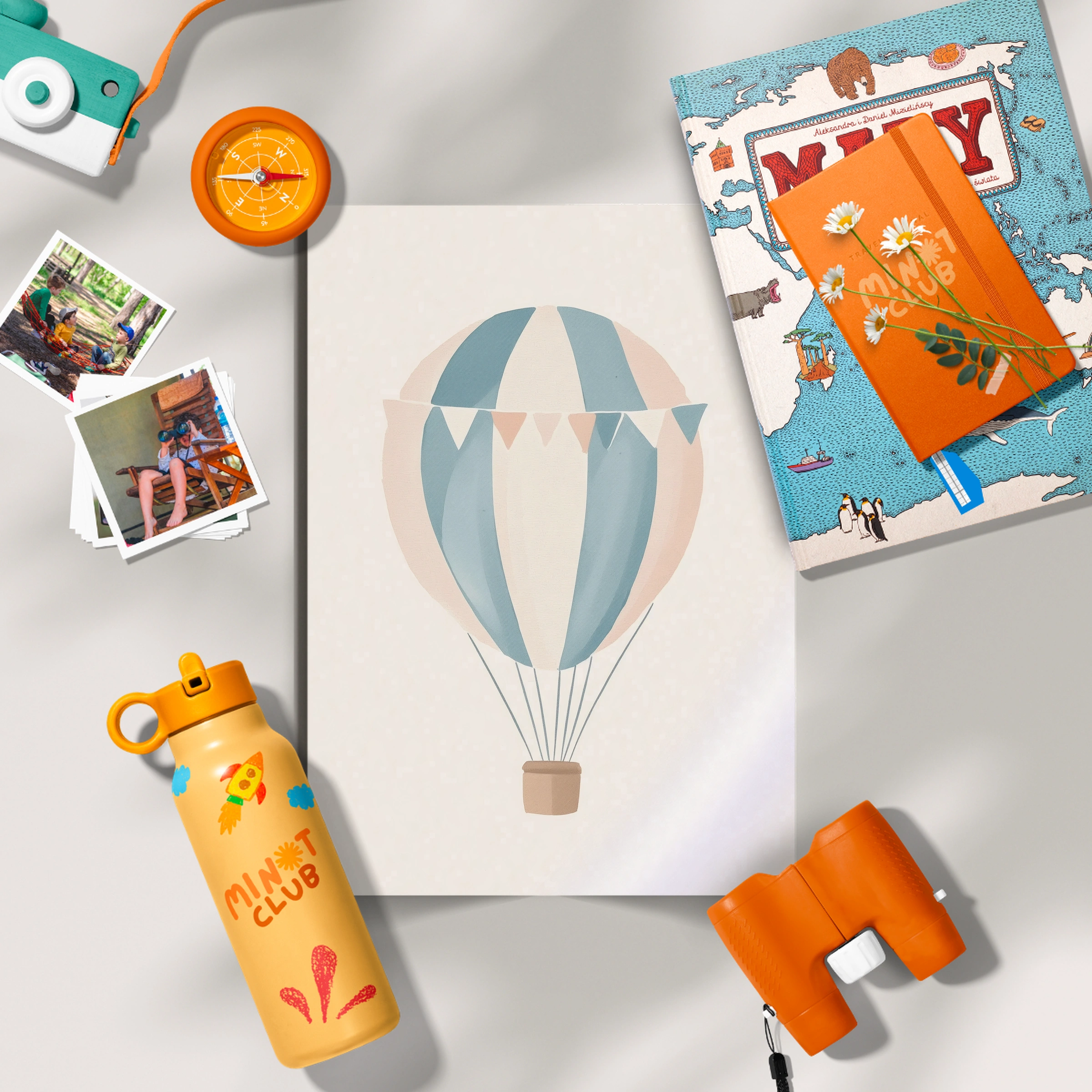 Pastel Hot Air Balloon Nursery Print