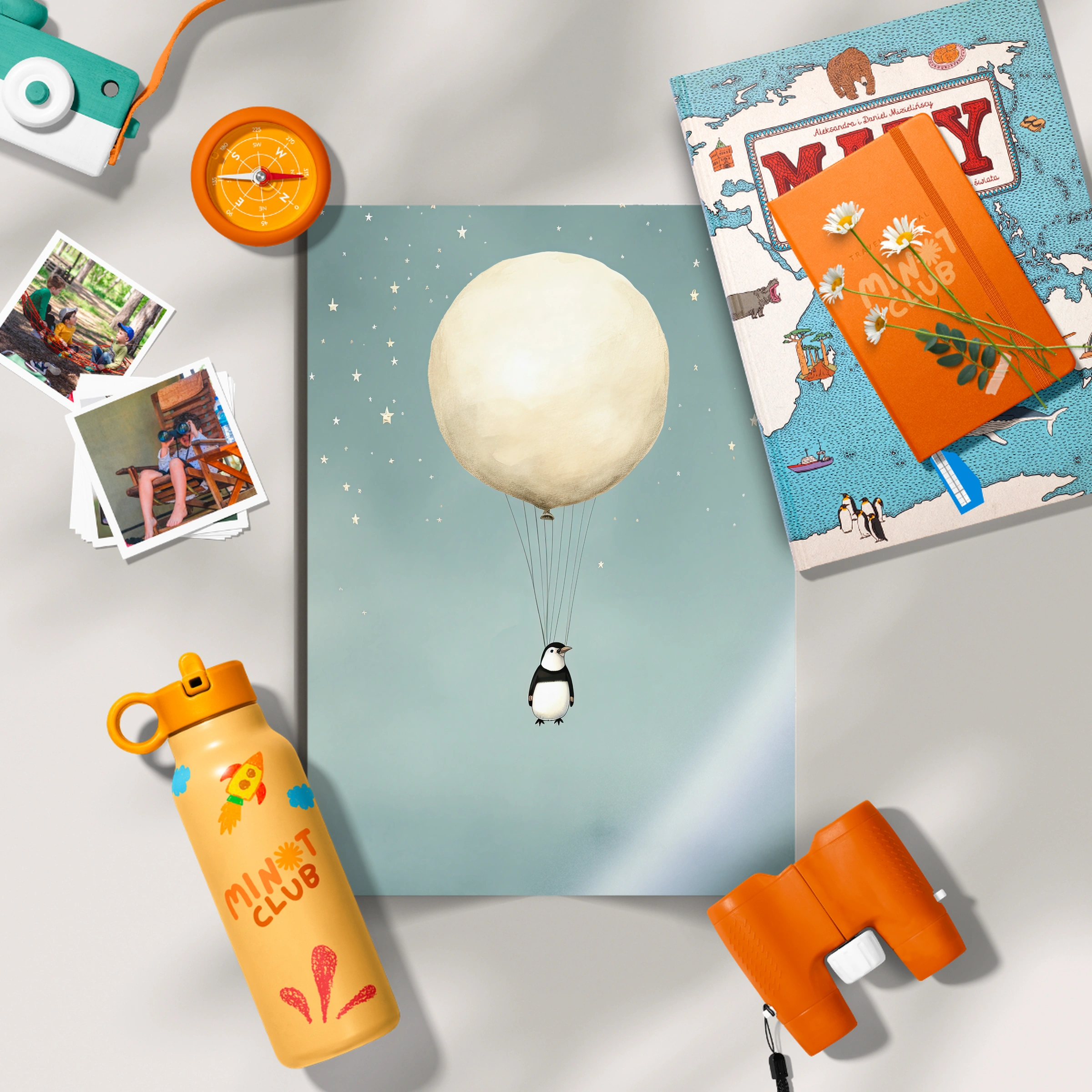 Penguin Balloon Nursery Print