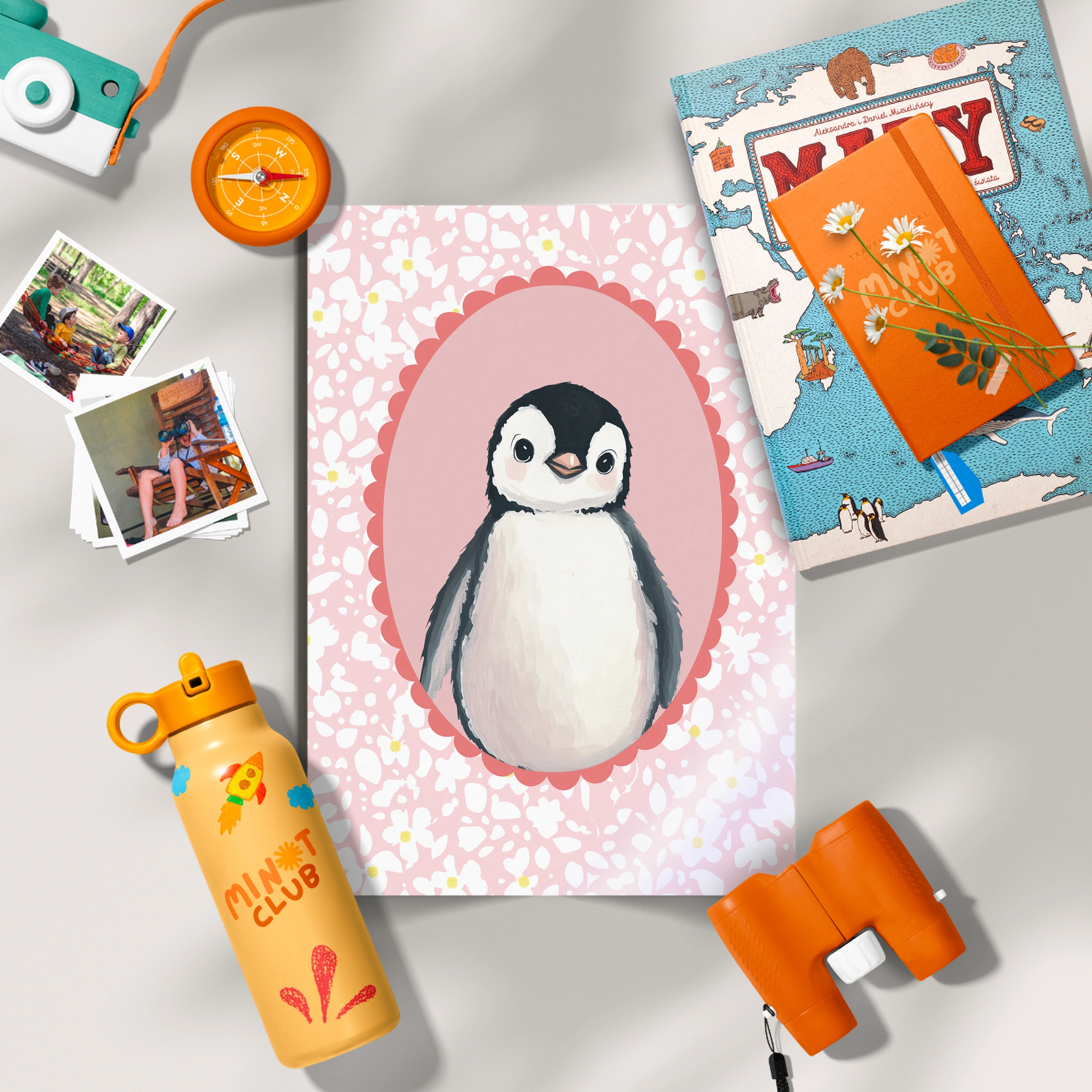 Penguin Cameo Nursery Print