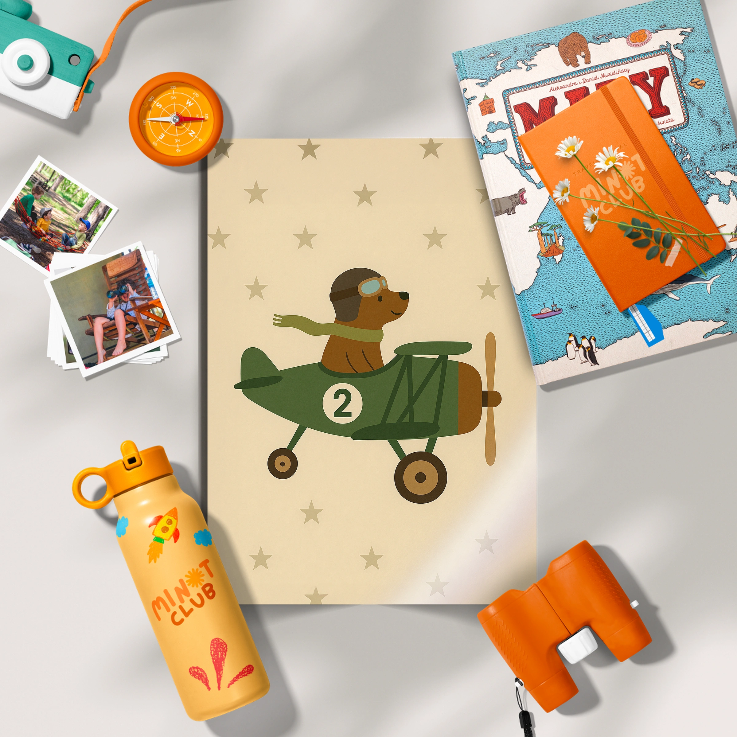 Pilot Dog in a Plane Nursery Print