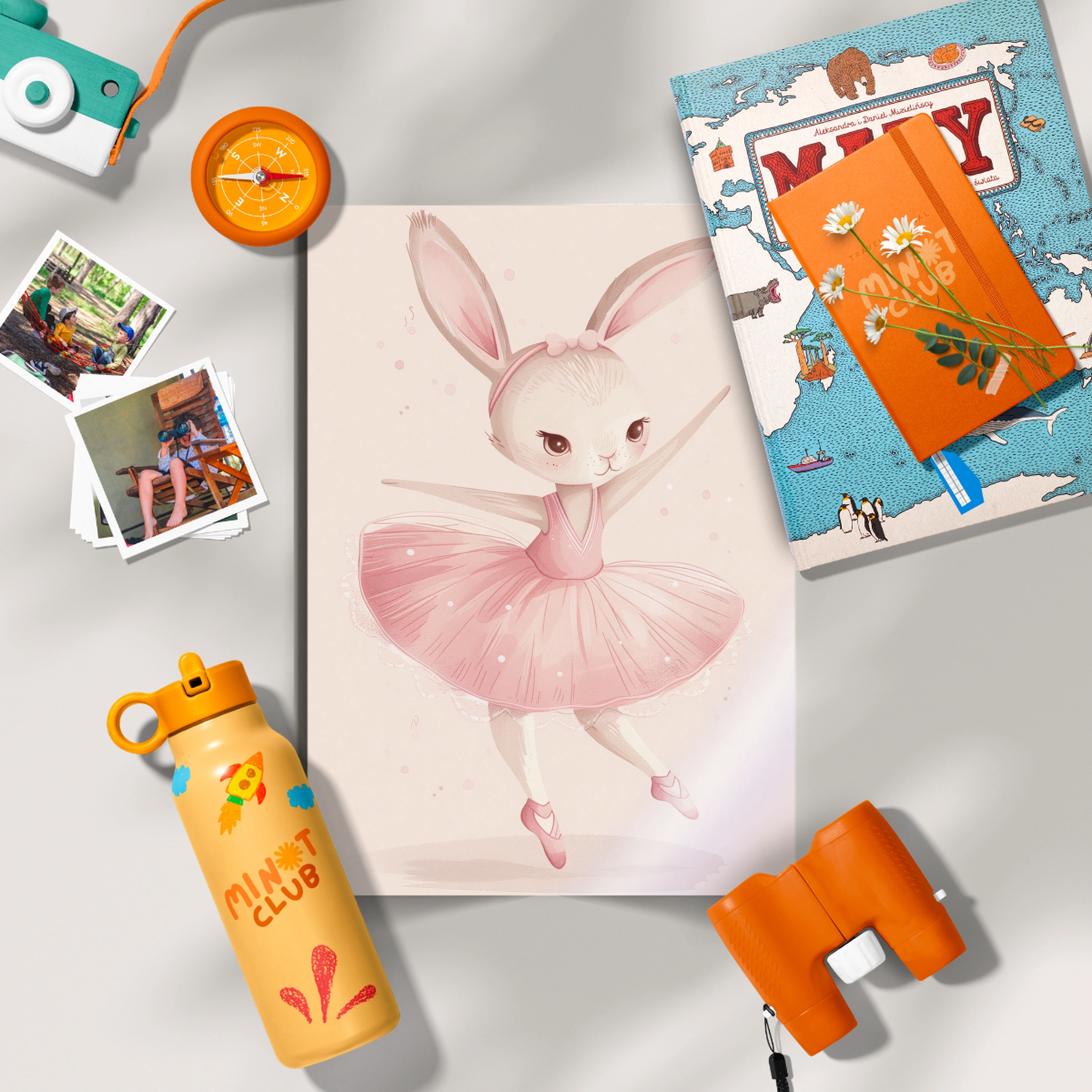 Pink Ballerina Bunny Nursery Print