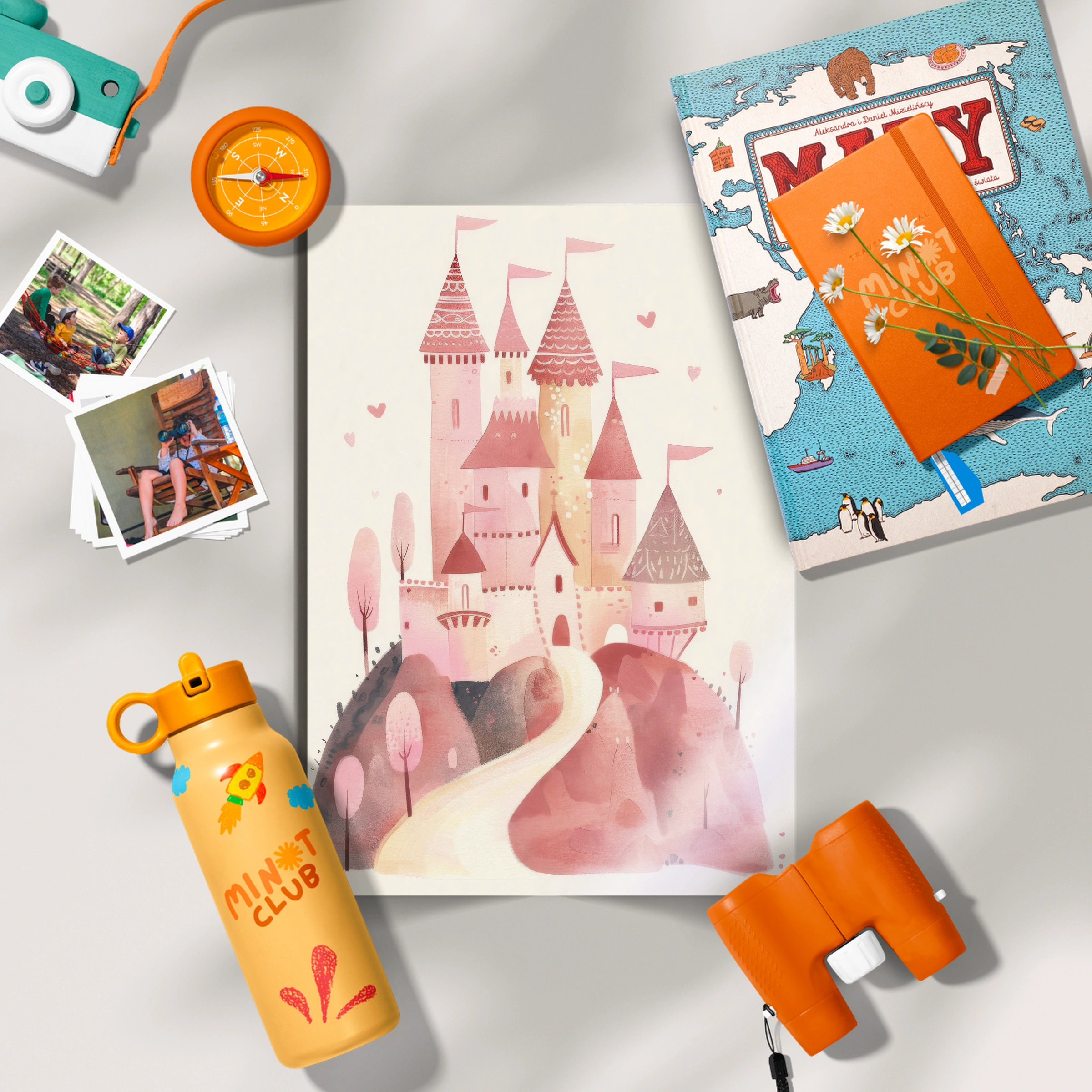 Pink Castle Nursery Print