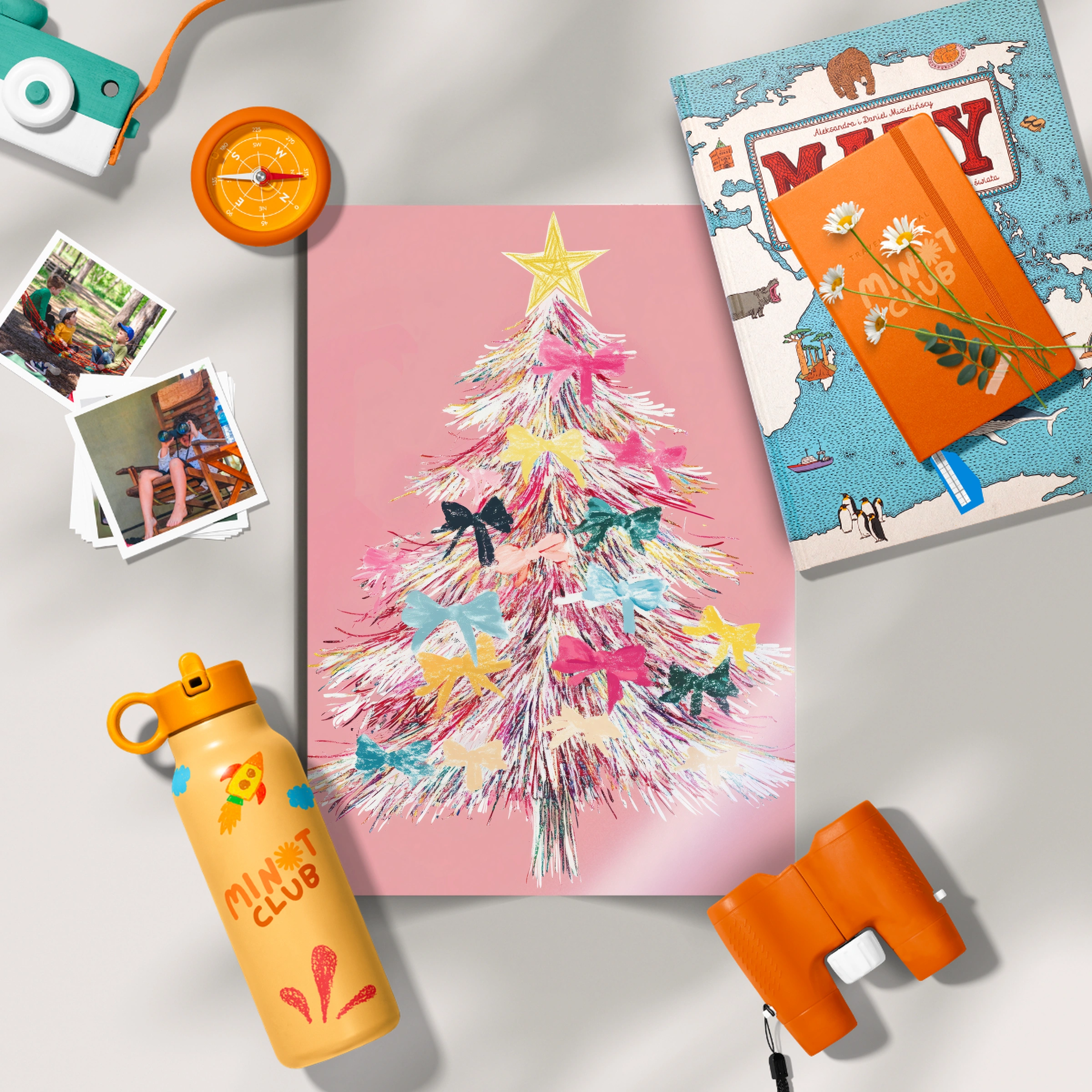 Pink Christmas Tree Print