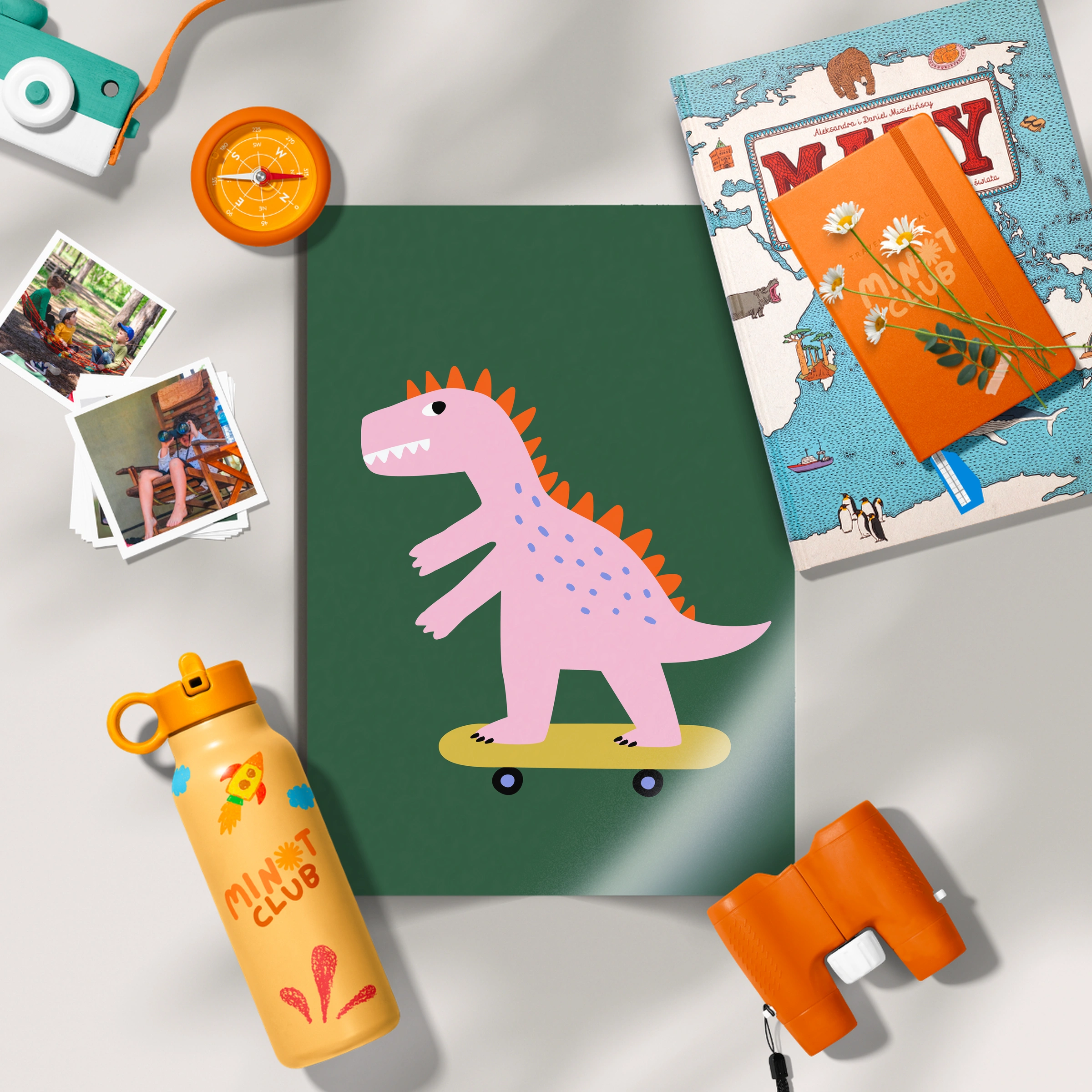 Pink Dinosaur Nursery Print