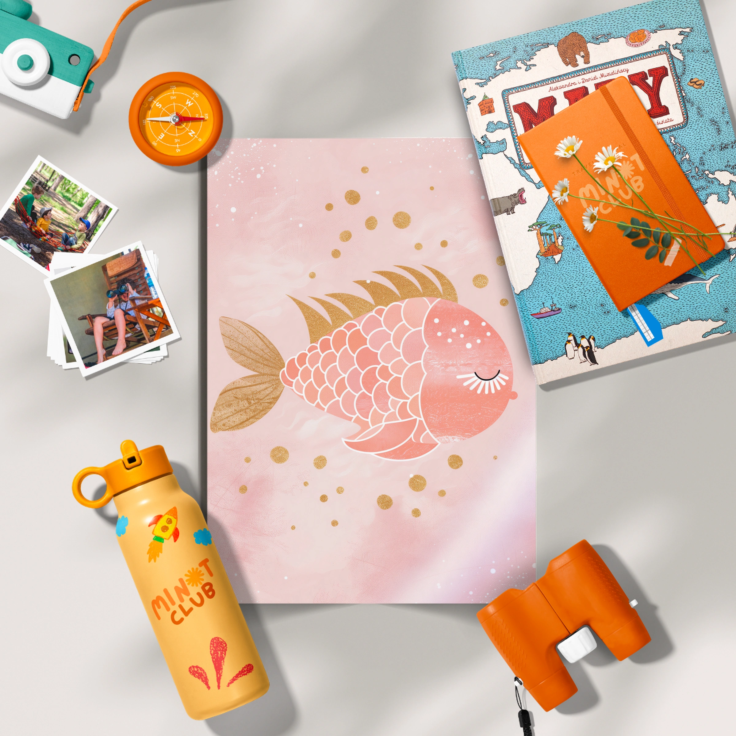 Pink Fish Nursery Print
