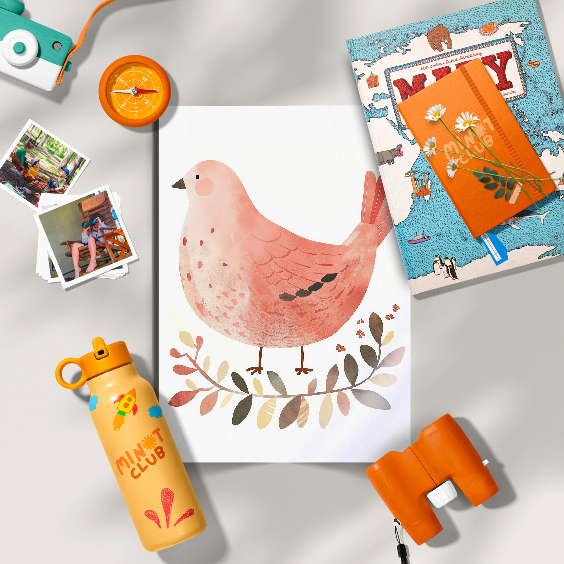 Pink Hen Nursery Print