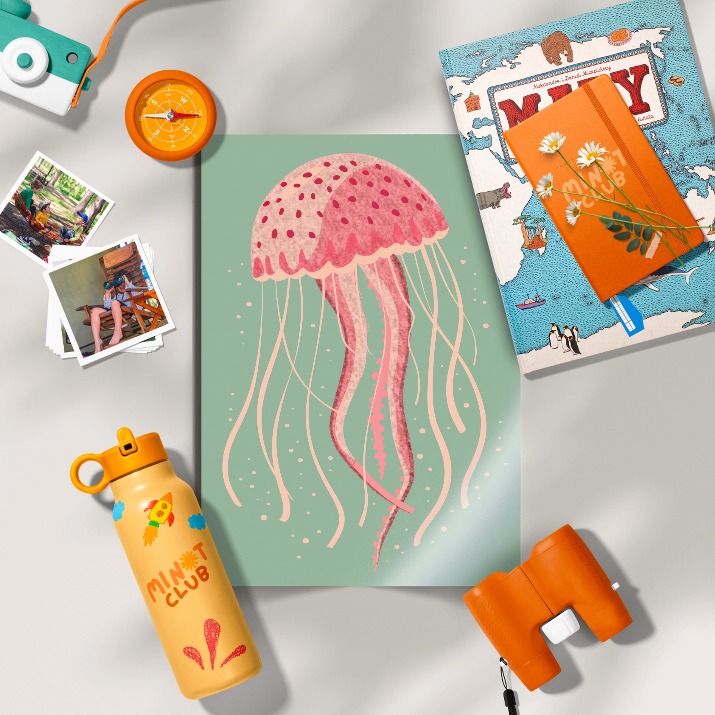 Pink Jellyfish Nursery Print
