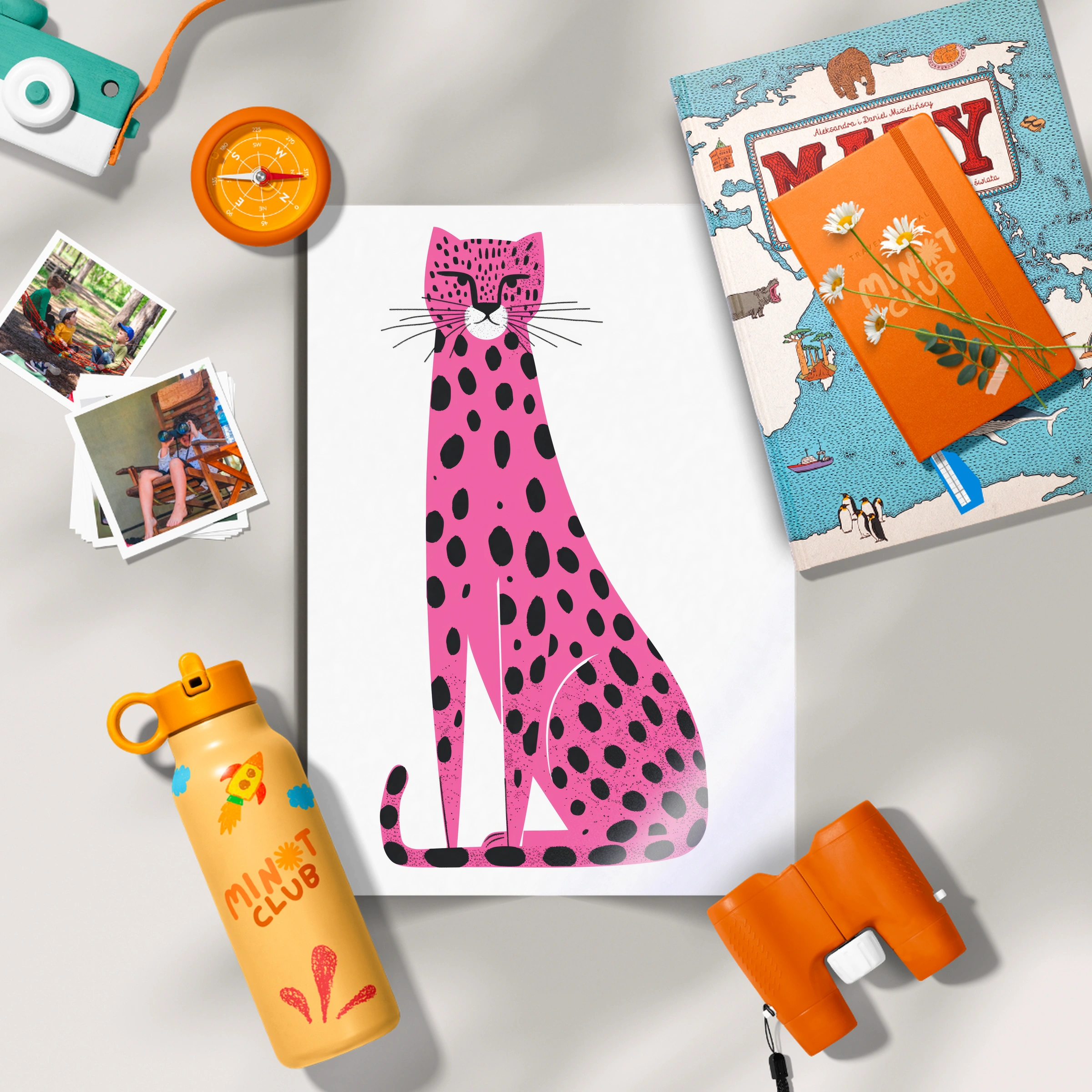 Pink Leopard Nursery Print