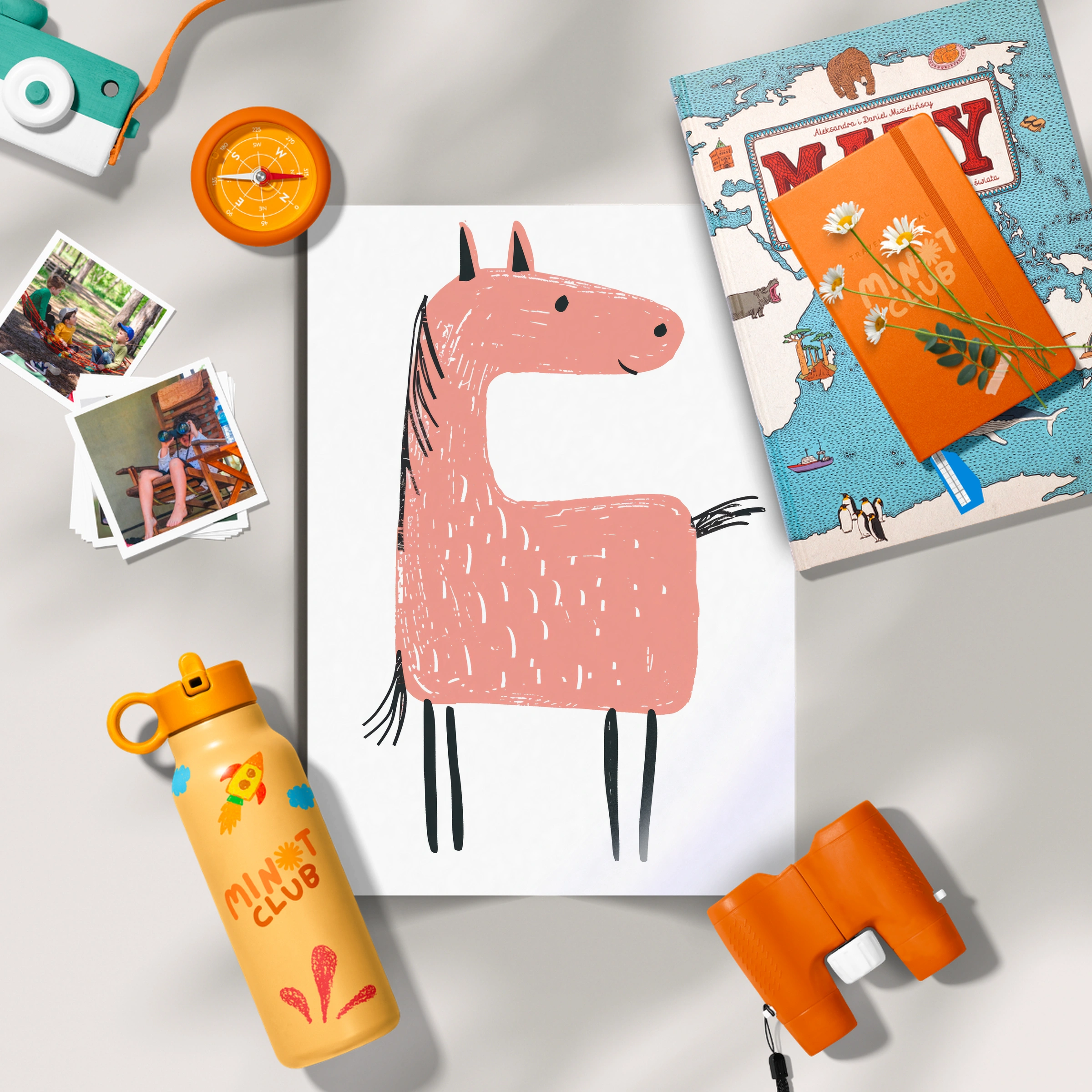 Pink Llama Nursery Print
