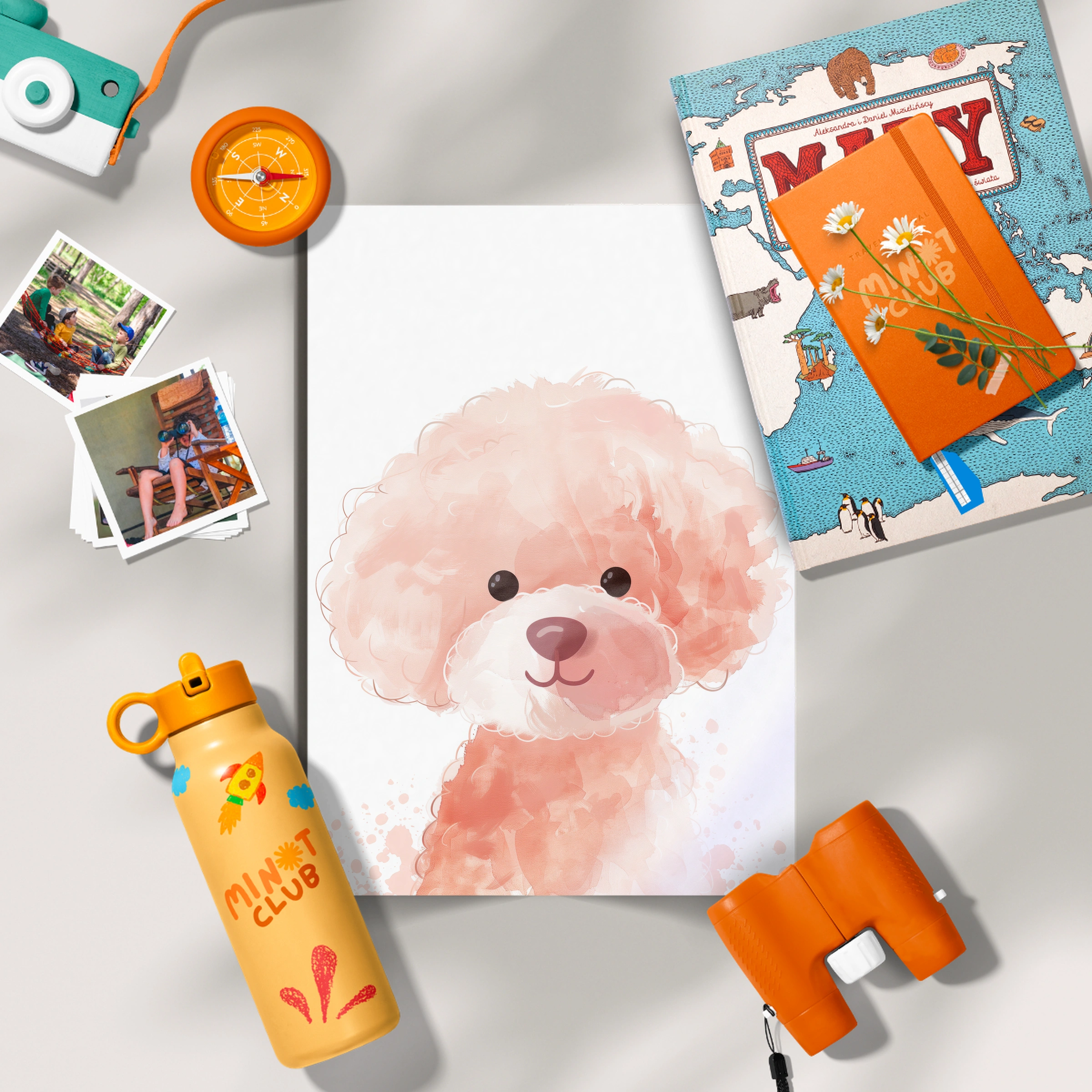 Pink Poodle Puppy Nursery Print