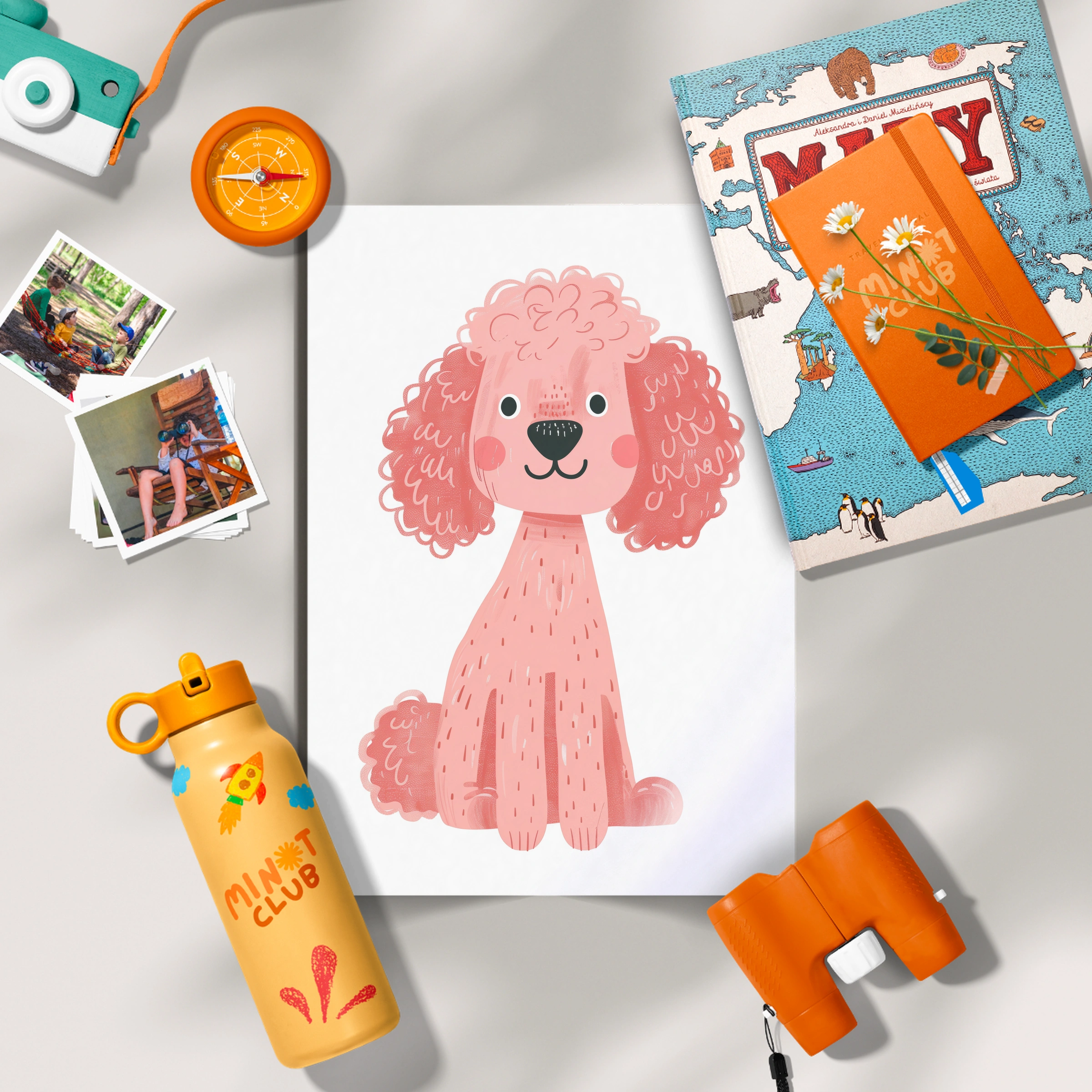 Pink Poodle Two Nursery Print