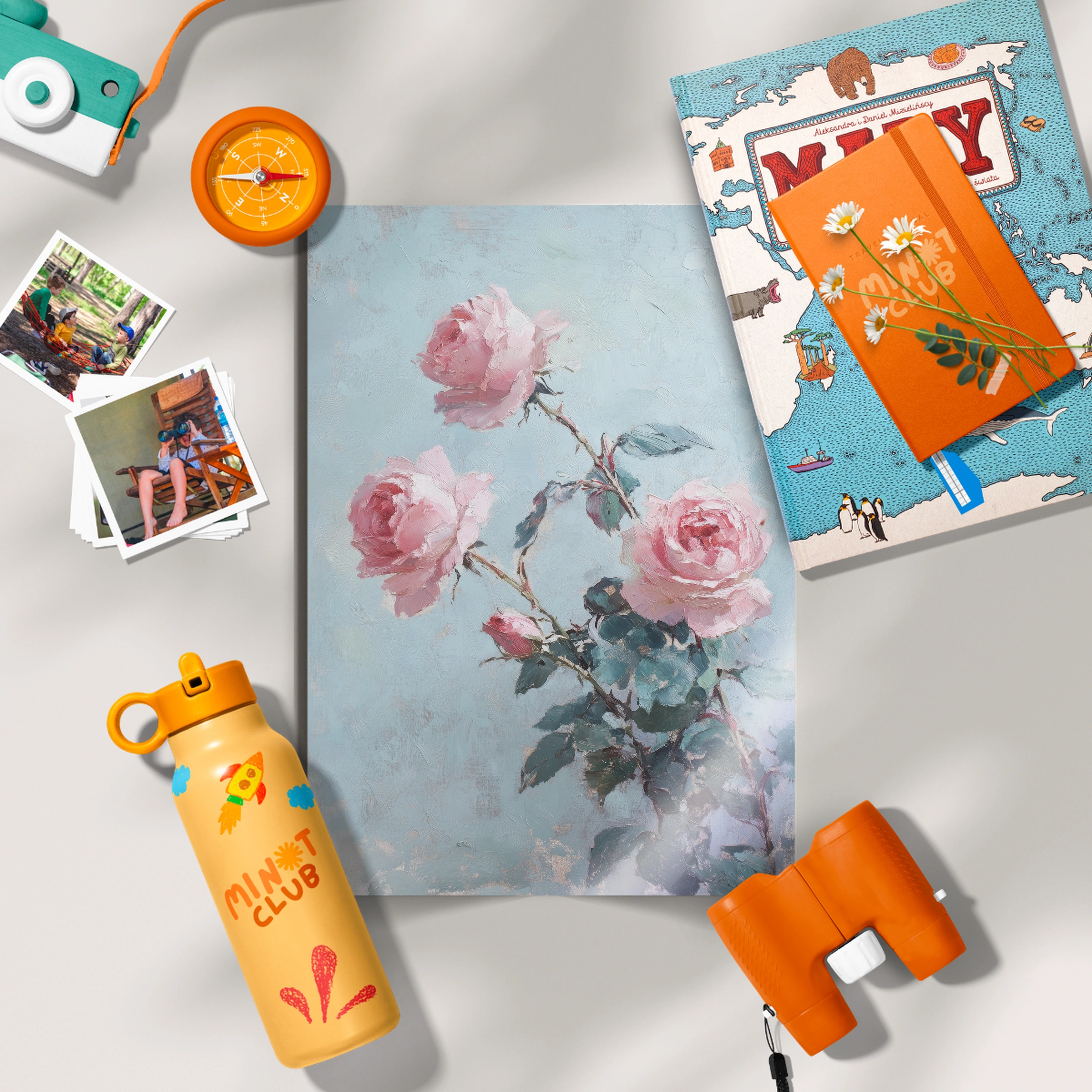 Pink Roses in Bloom Nursery Print