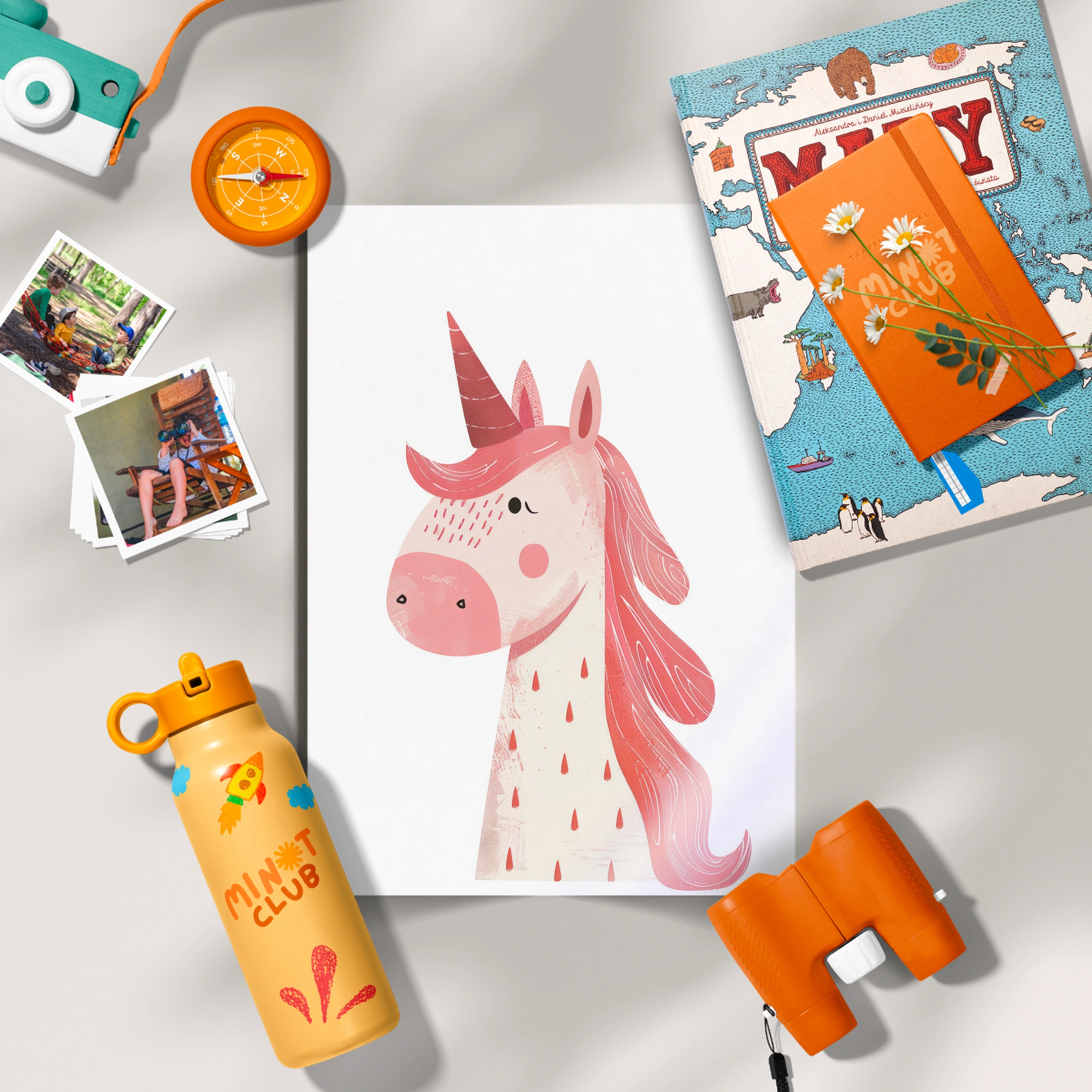 Pink Unicorn Nursery Print