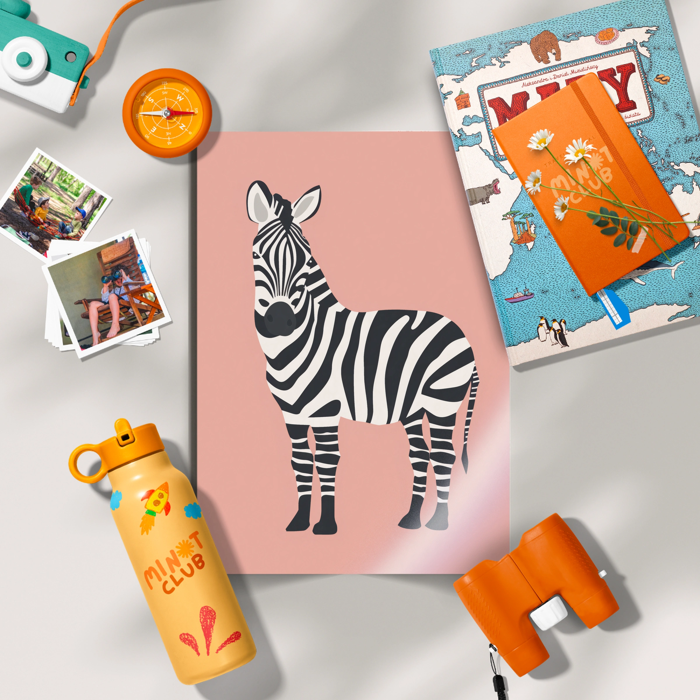 Pink Zebra Nursery Print