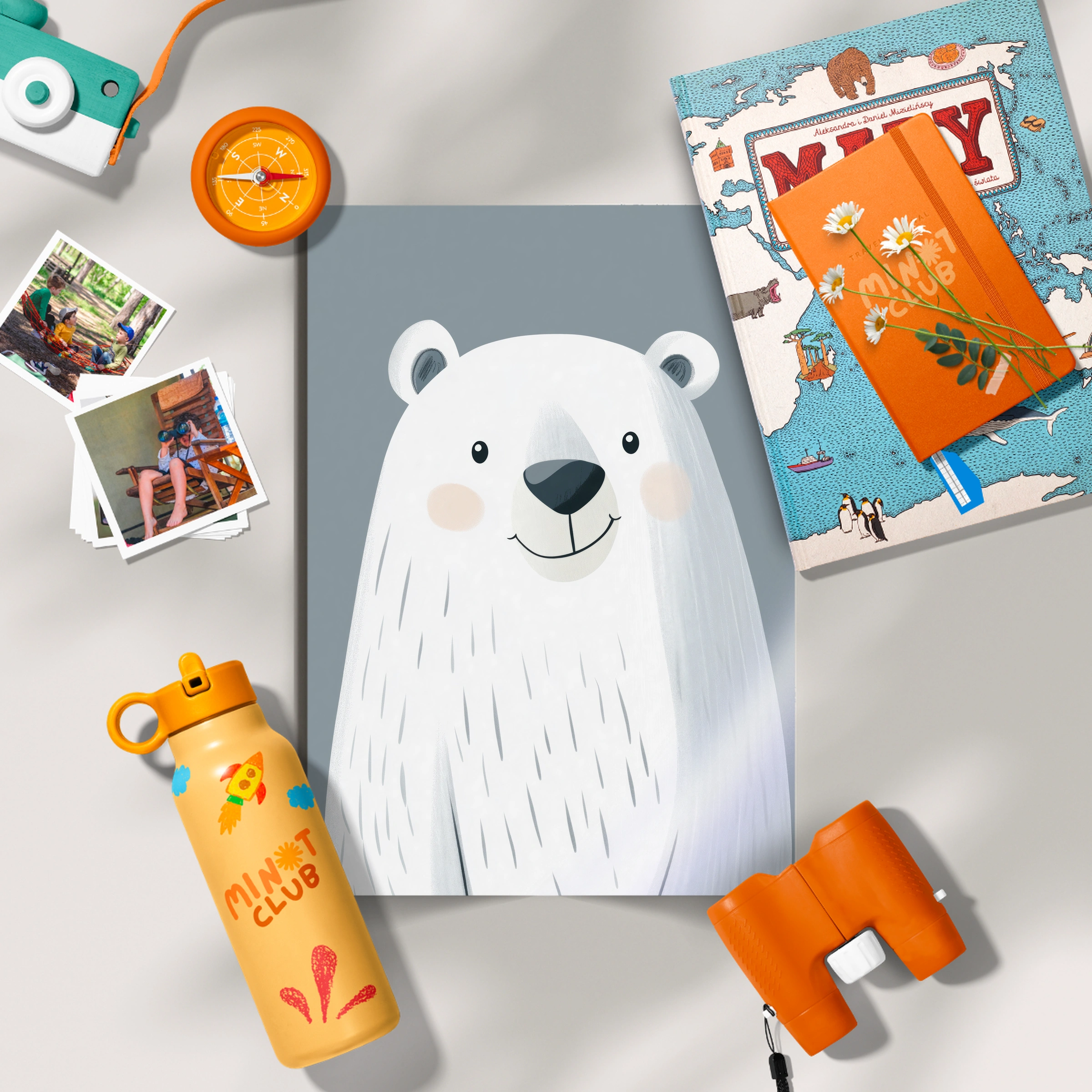 Polar Bear Face Christmas Print