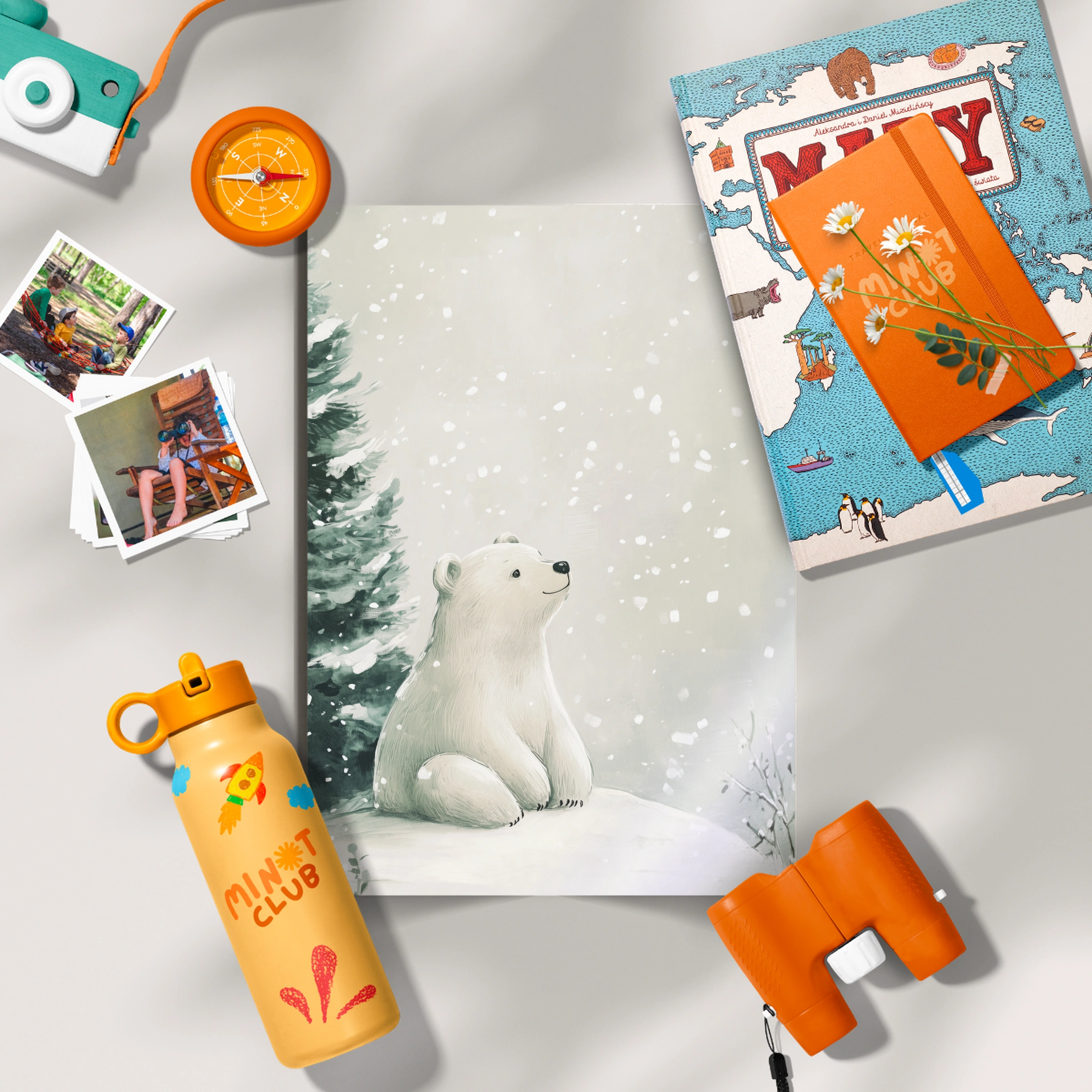 Polar Bear in the Forest Christmas Print