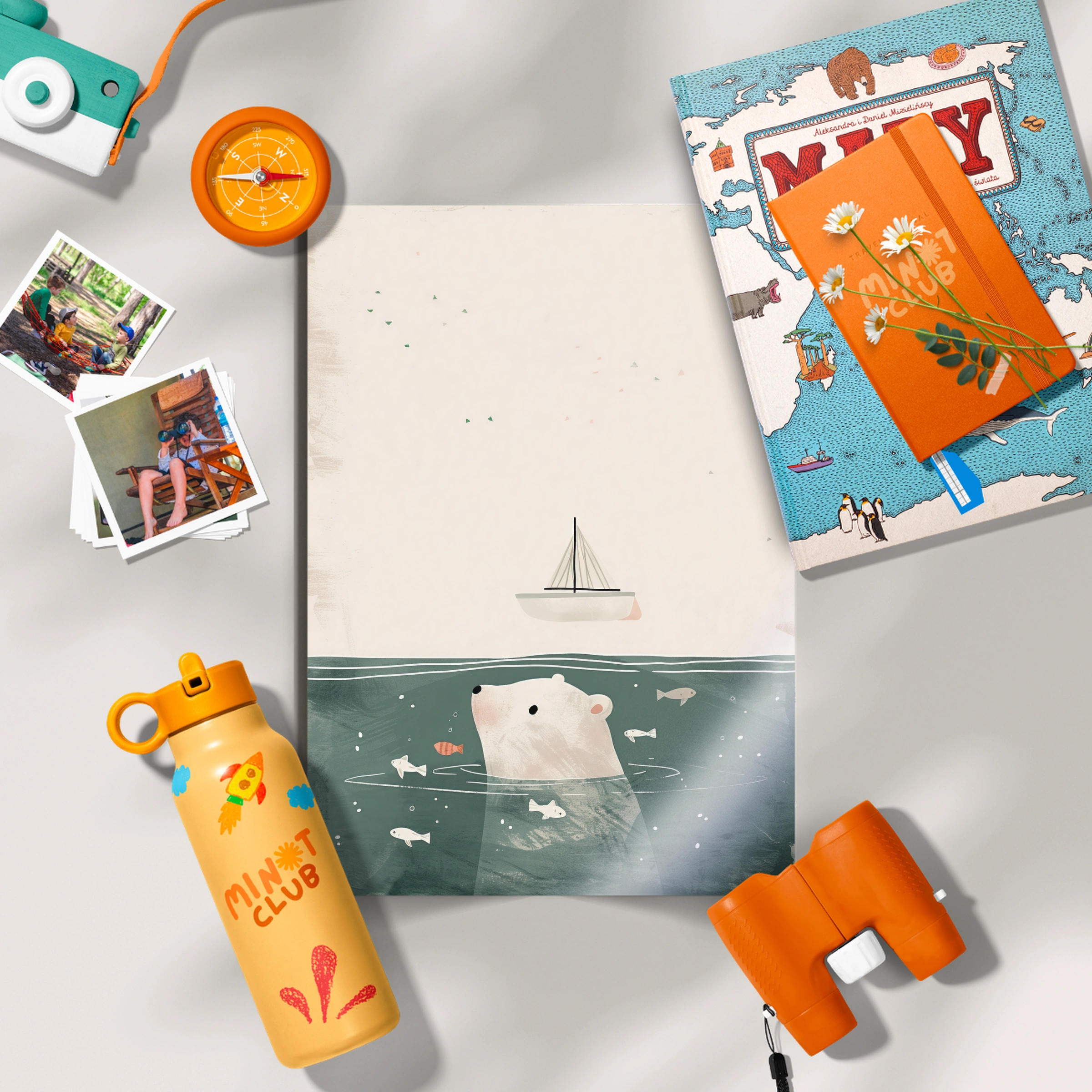 Polar Bear in the Sea Nursery Print