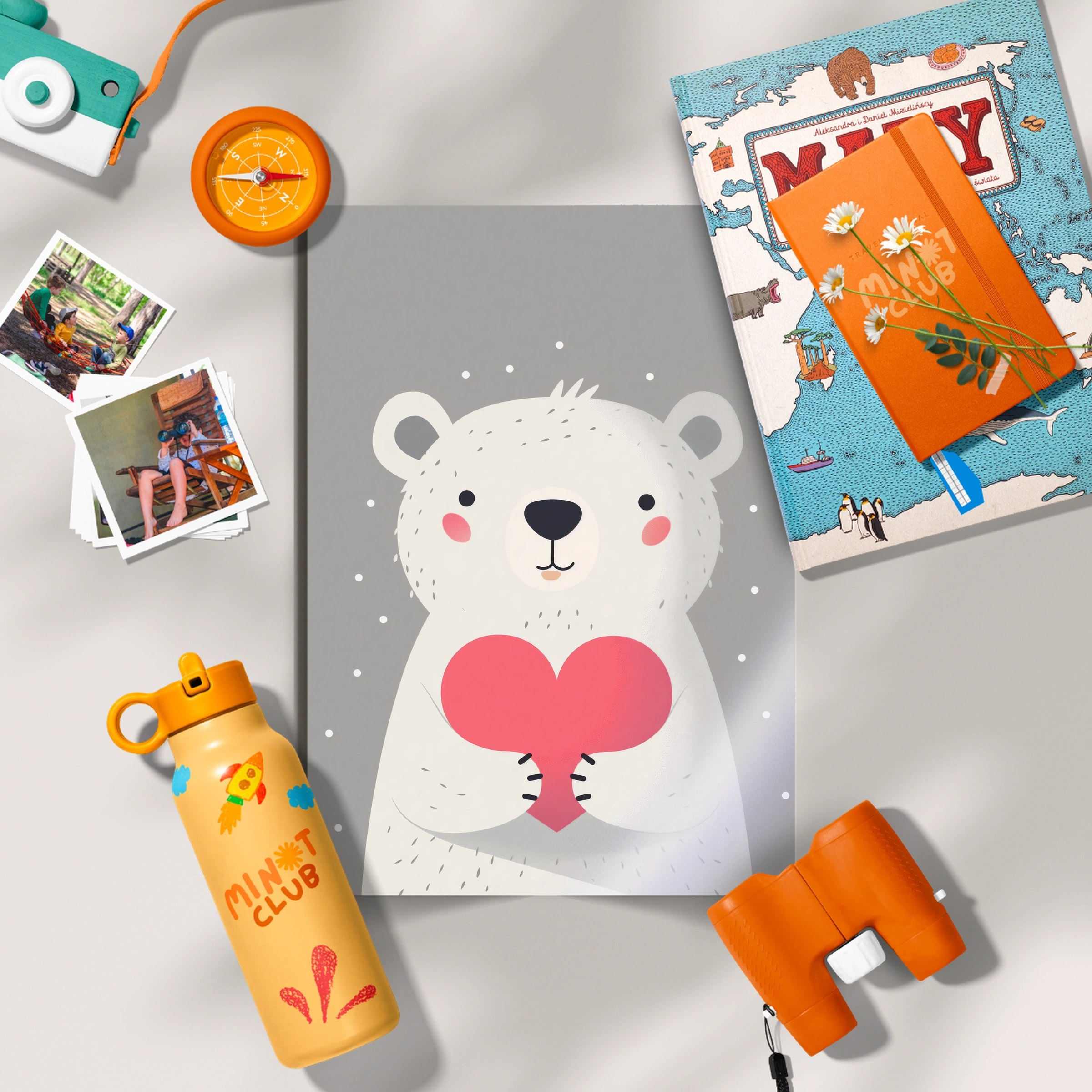 Polar Bear with a Heart Nursery Print
