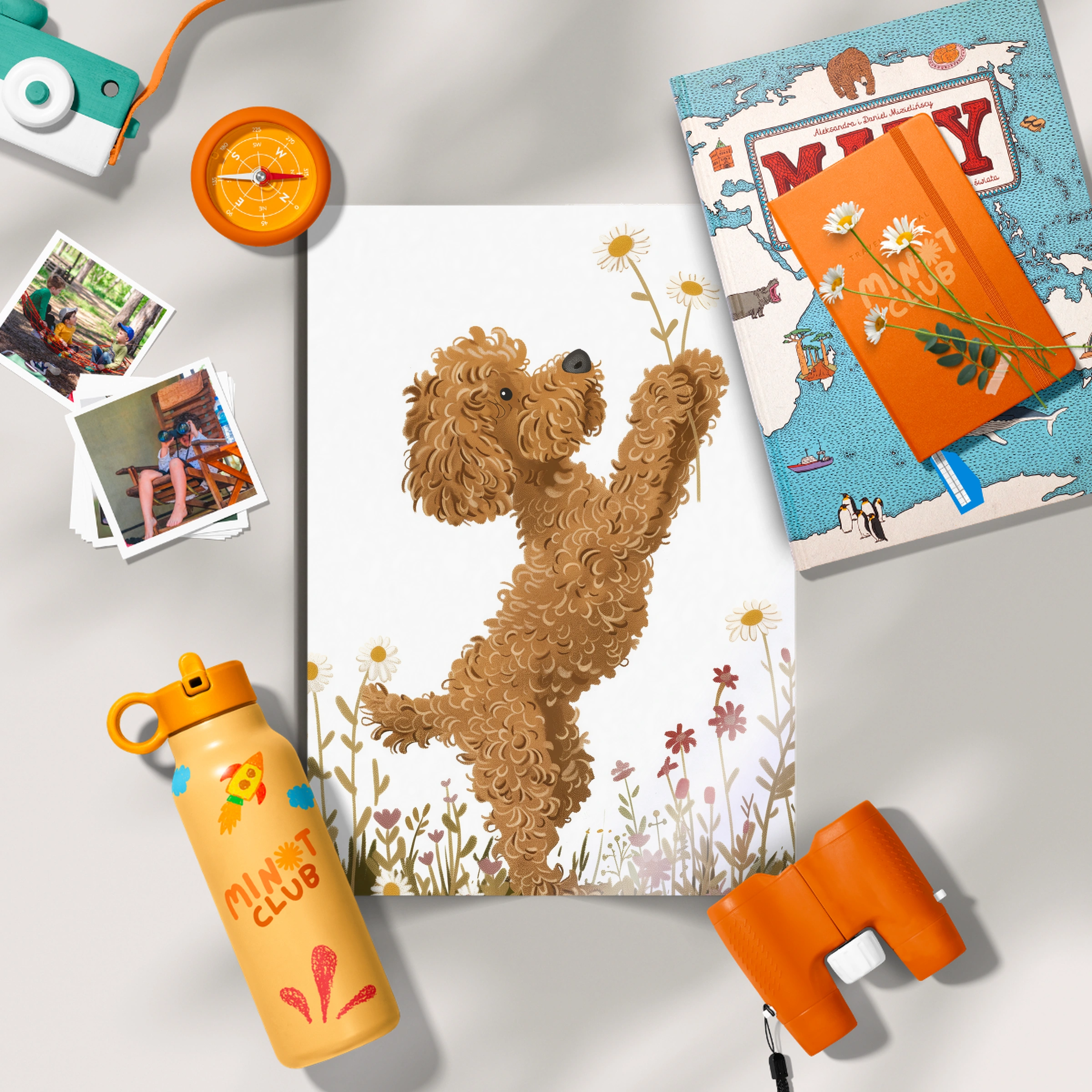 Poodle in Flowers Nursery Print