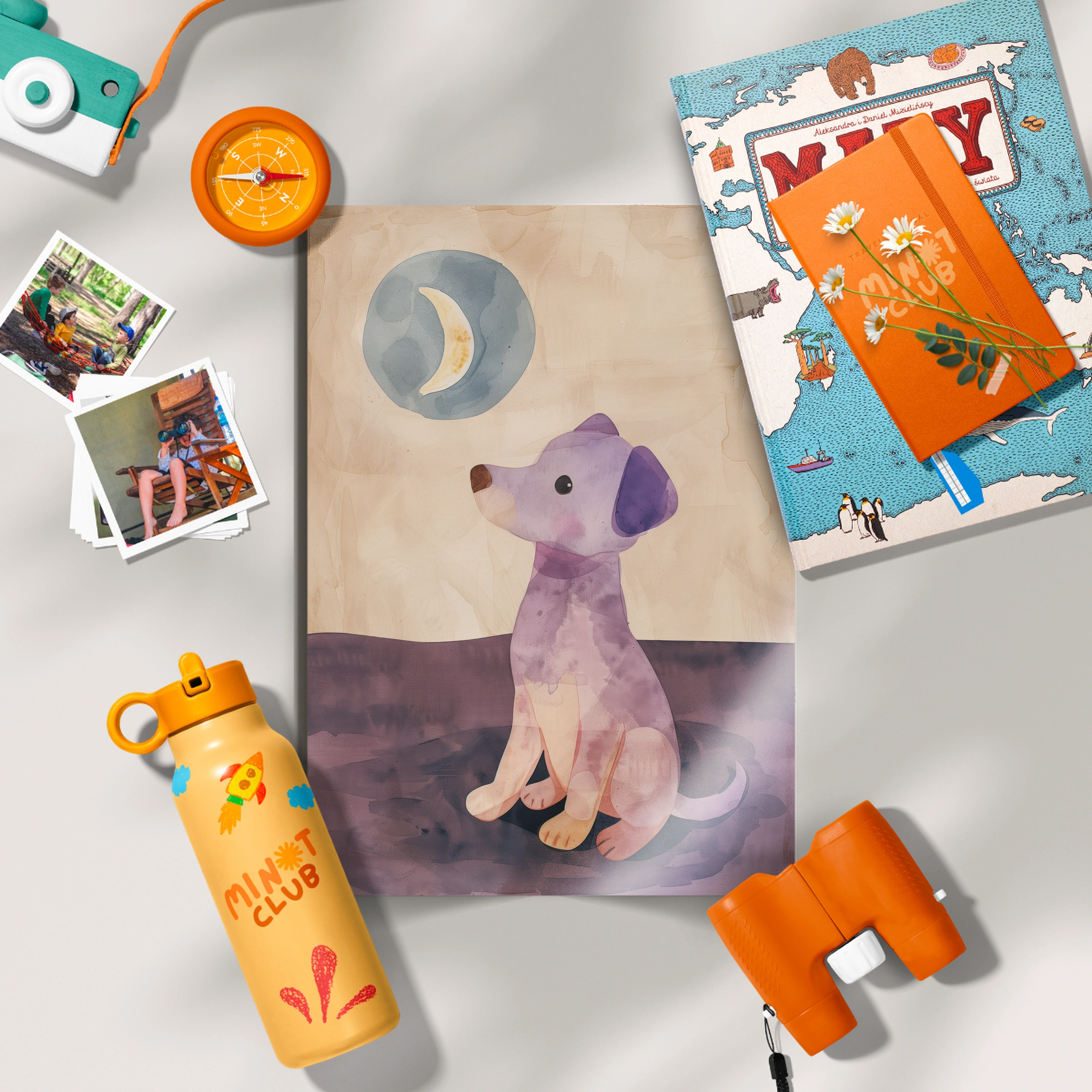 Puppy and the Moon Nursery Print