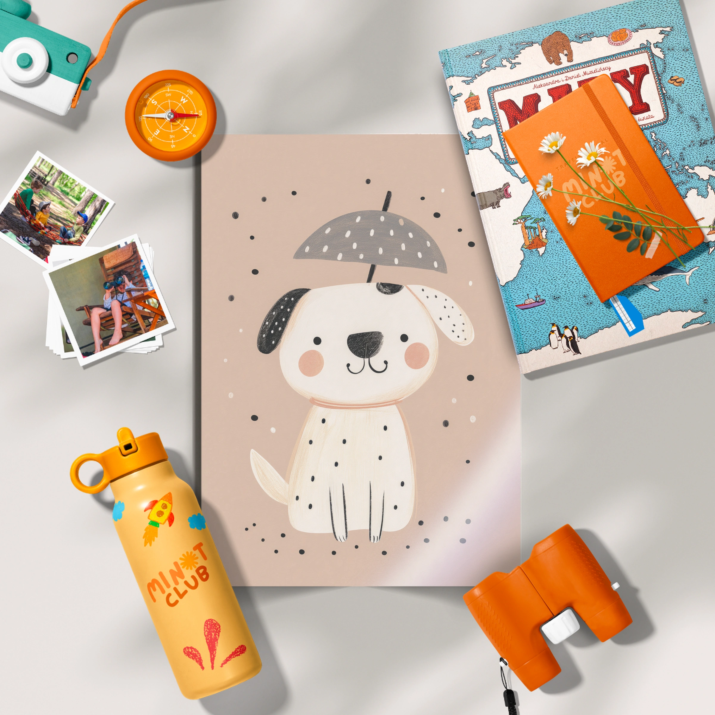 Puppy in the Rain Nursery Print