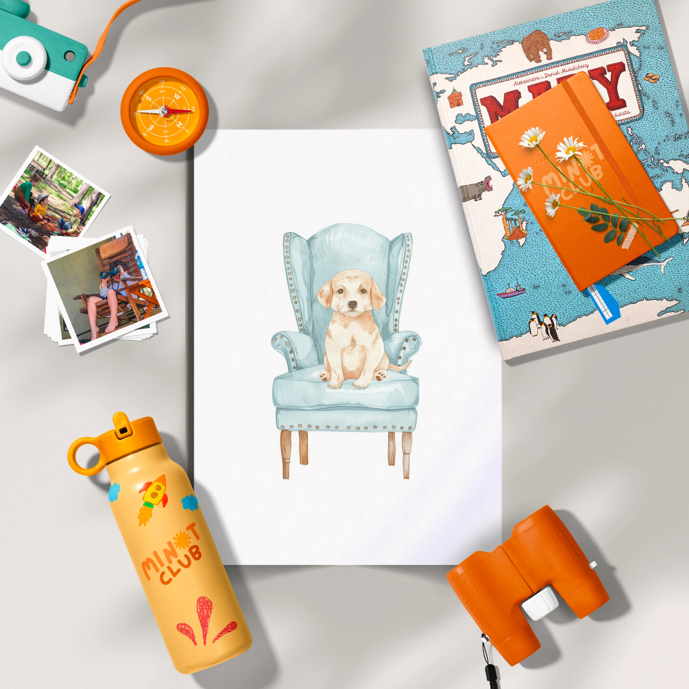 Puppy on a Chair Nursery Print