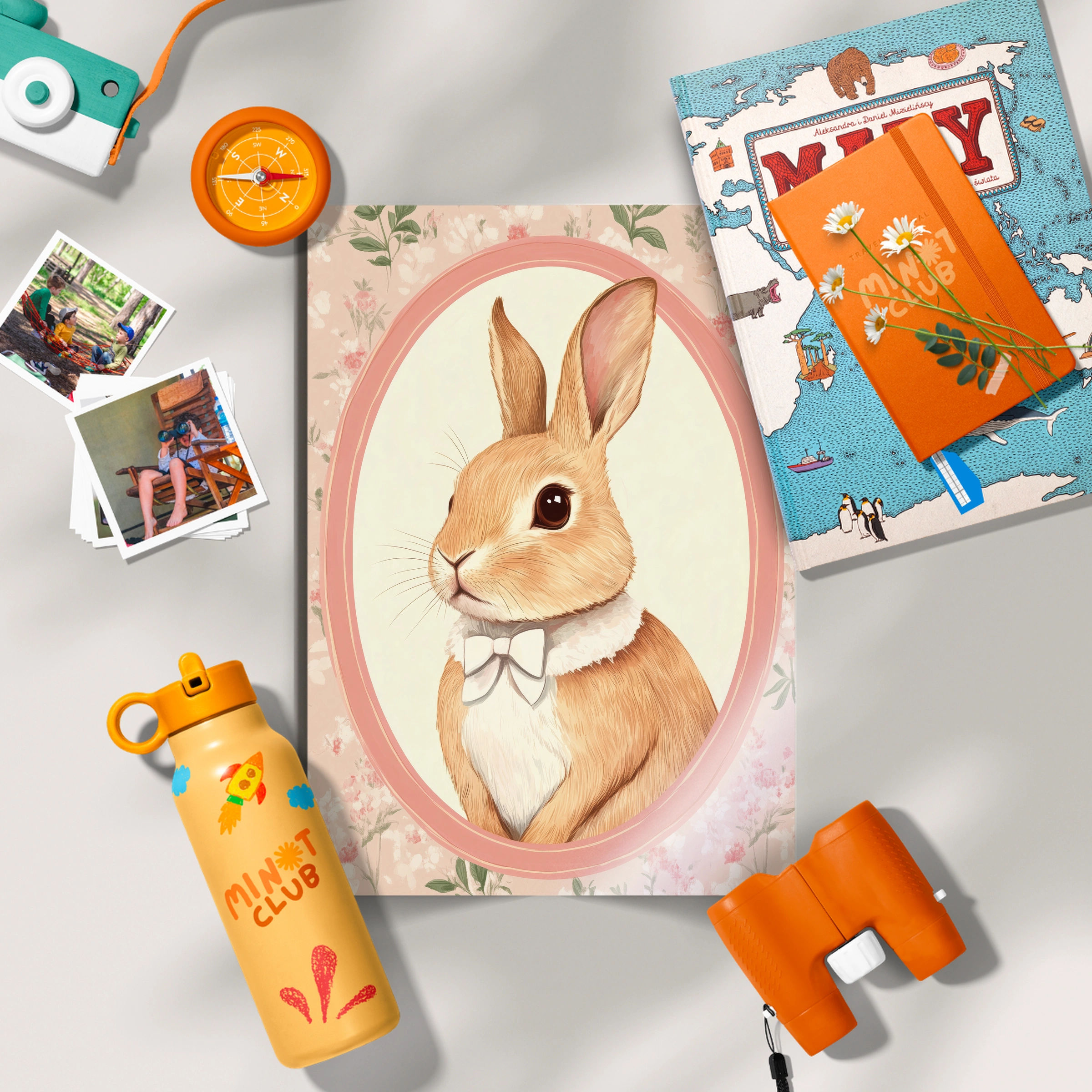 Rabbit Cameo Nursery Print