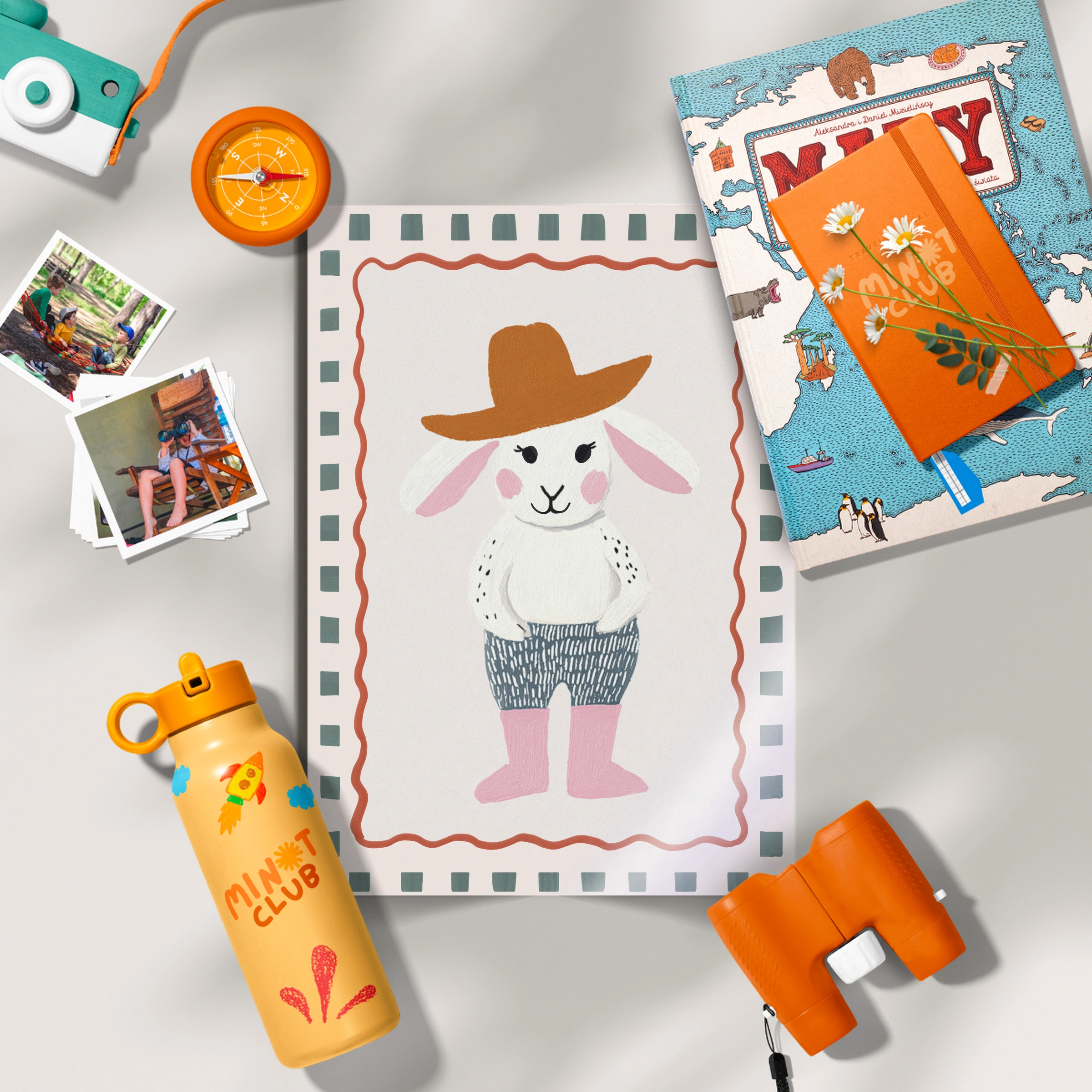 Rabbit in a Sunhat Nursery Print