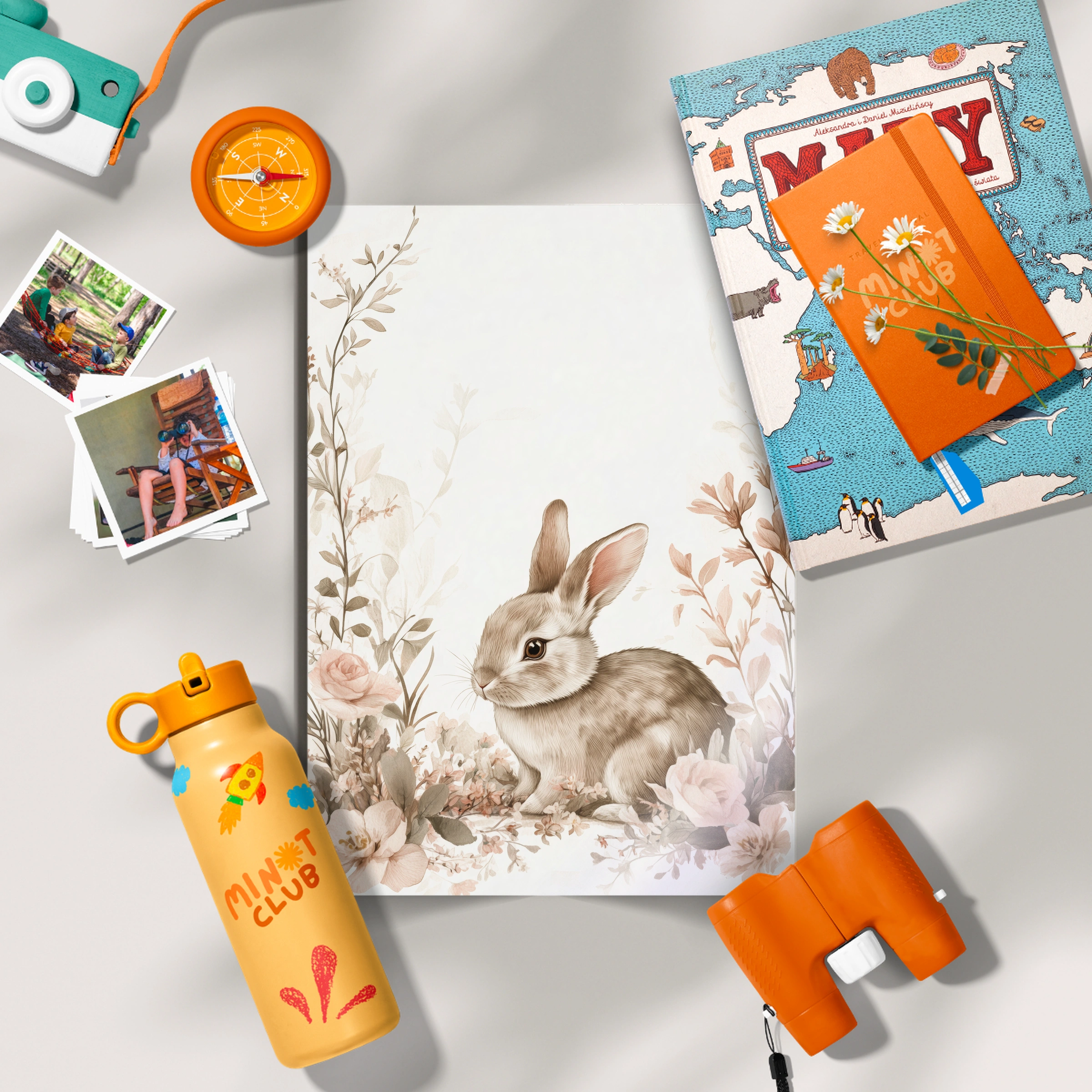 Rabbit in Roses Nursery Print