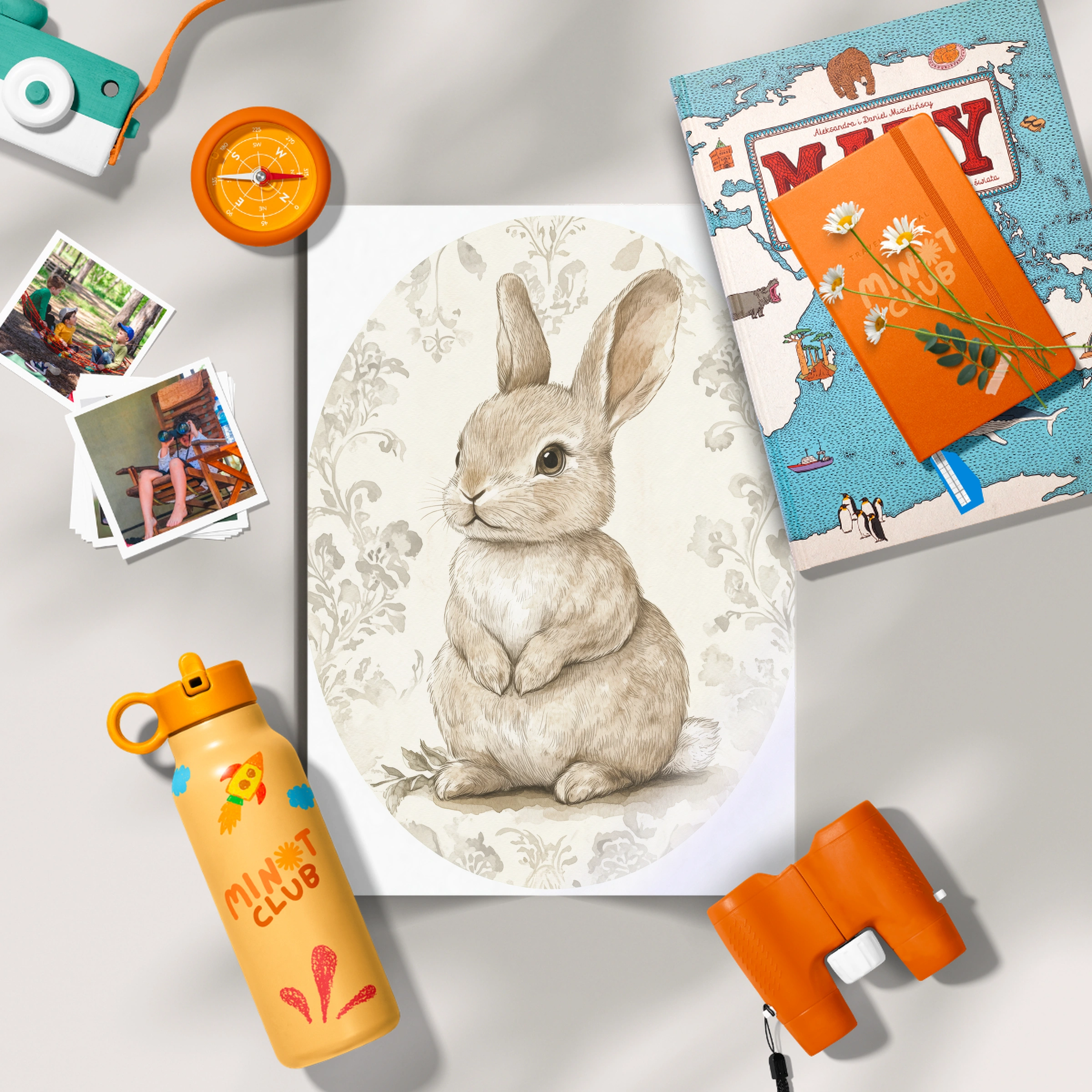 Rabbit Oval Nursery Print