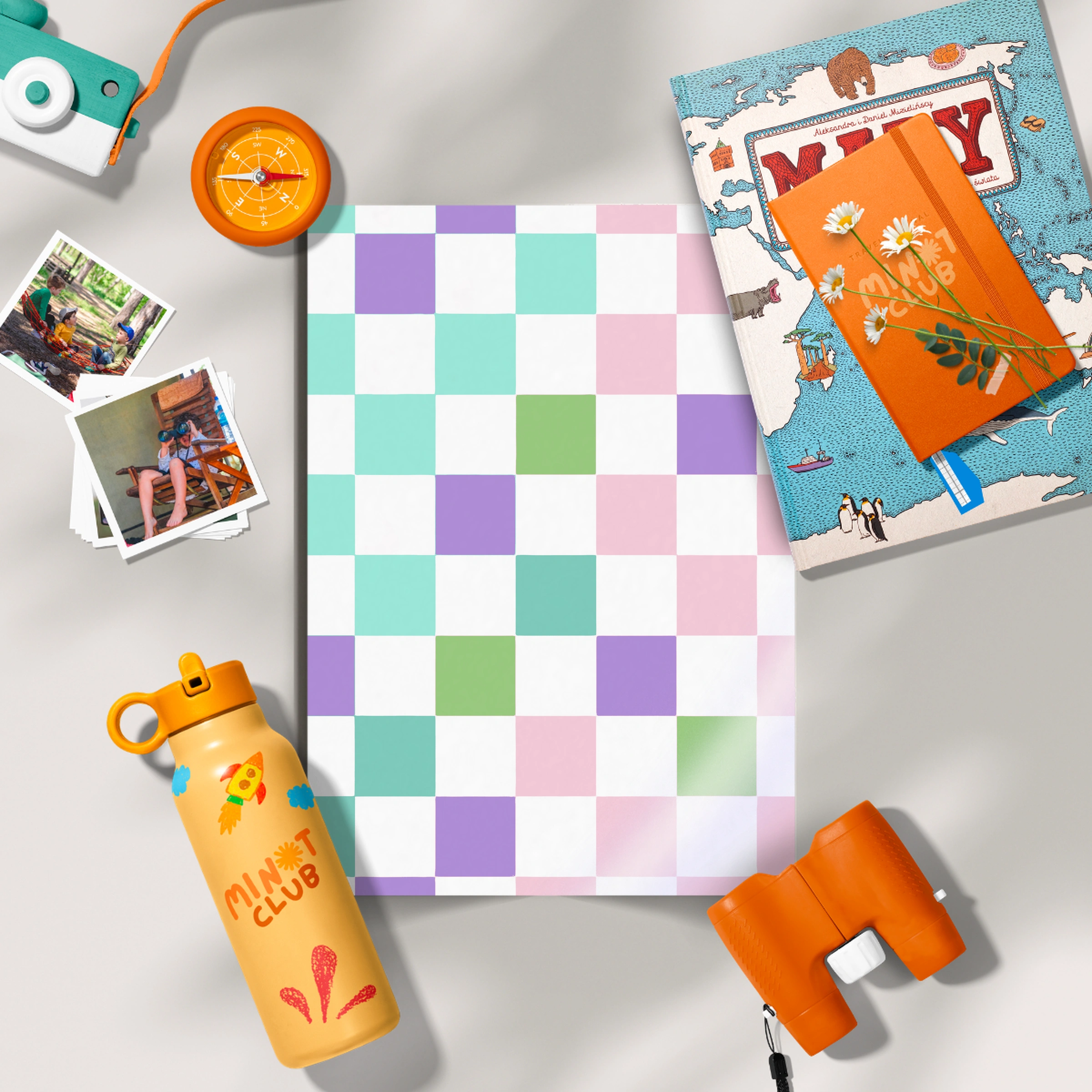 Rainbow Checkerboard Nursery Print