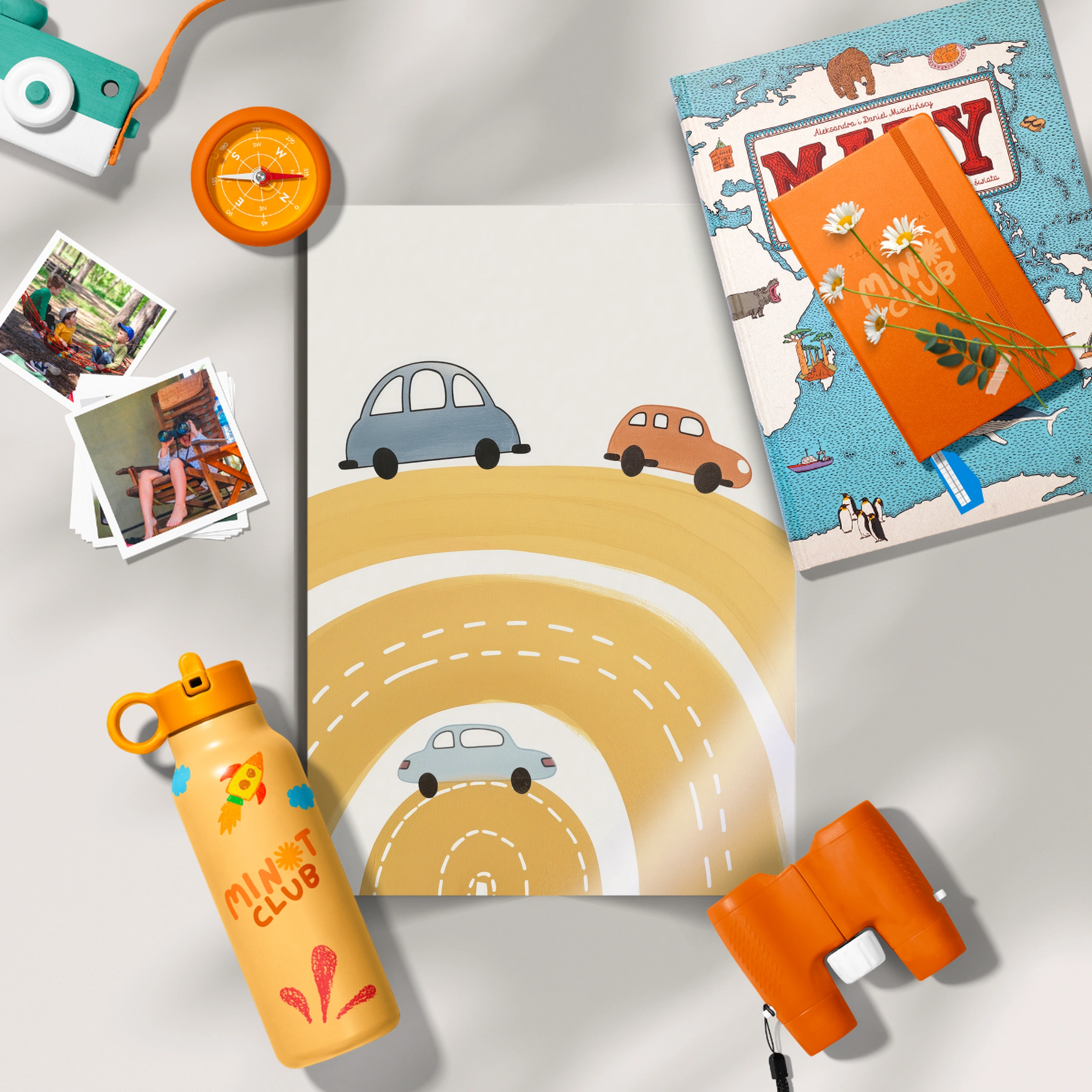 Rainbow Road Cars Nursery Print