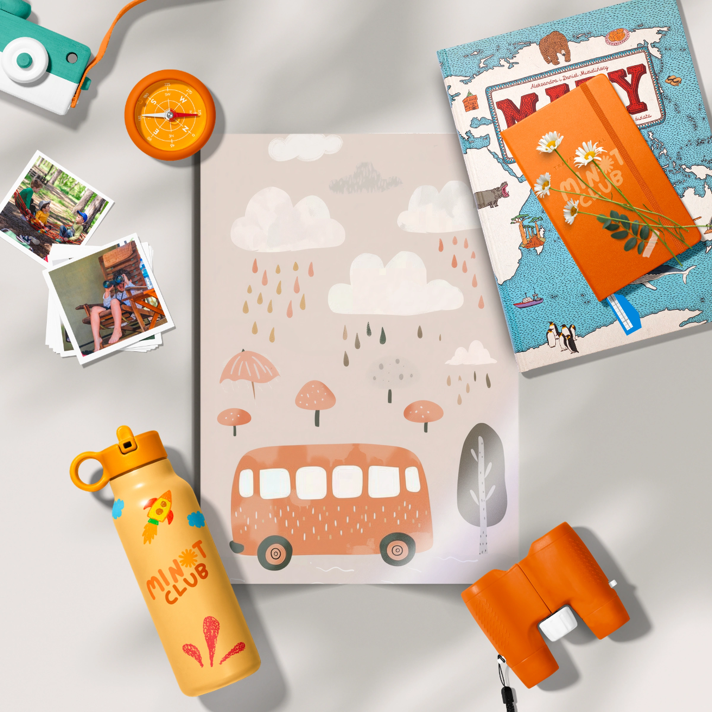 Rainy Day Bus Nursery Print
