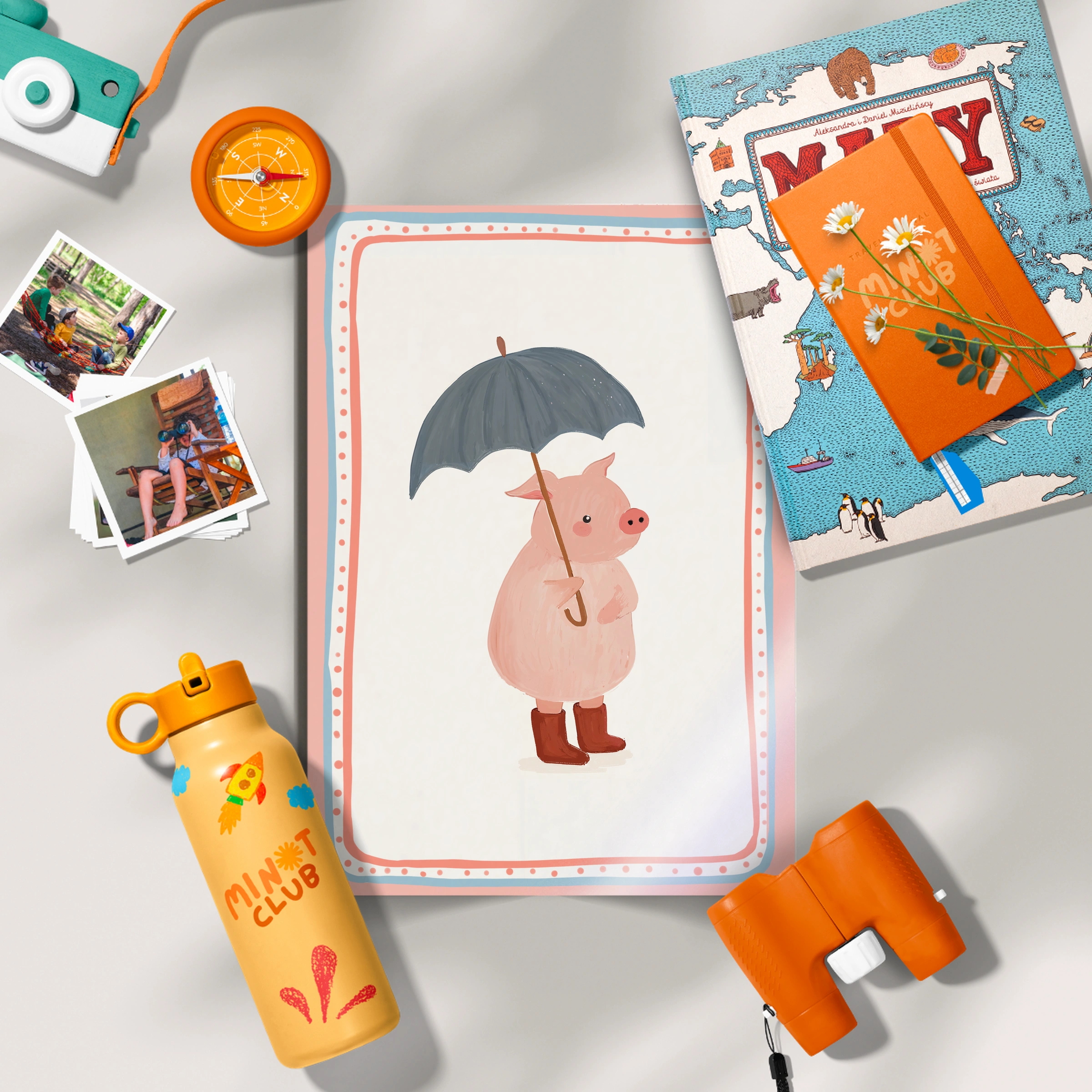 Rainy Days Elephant Nursery Print