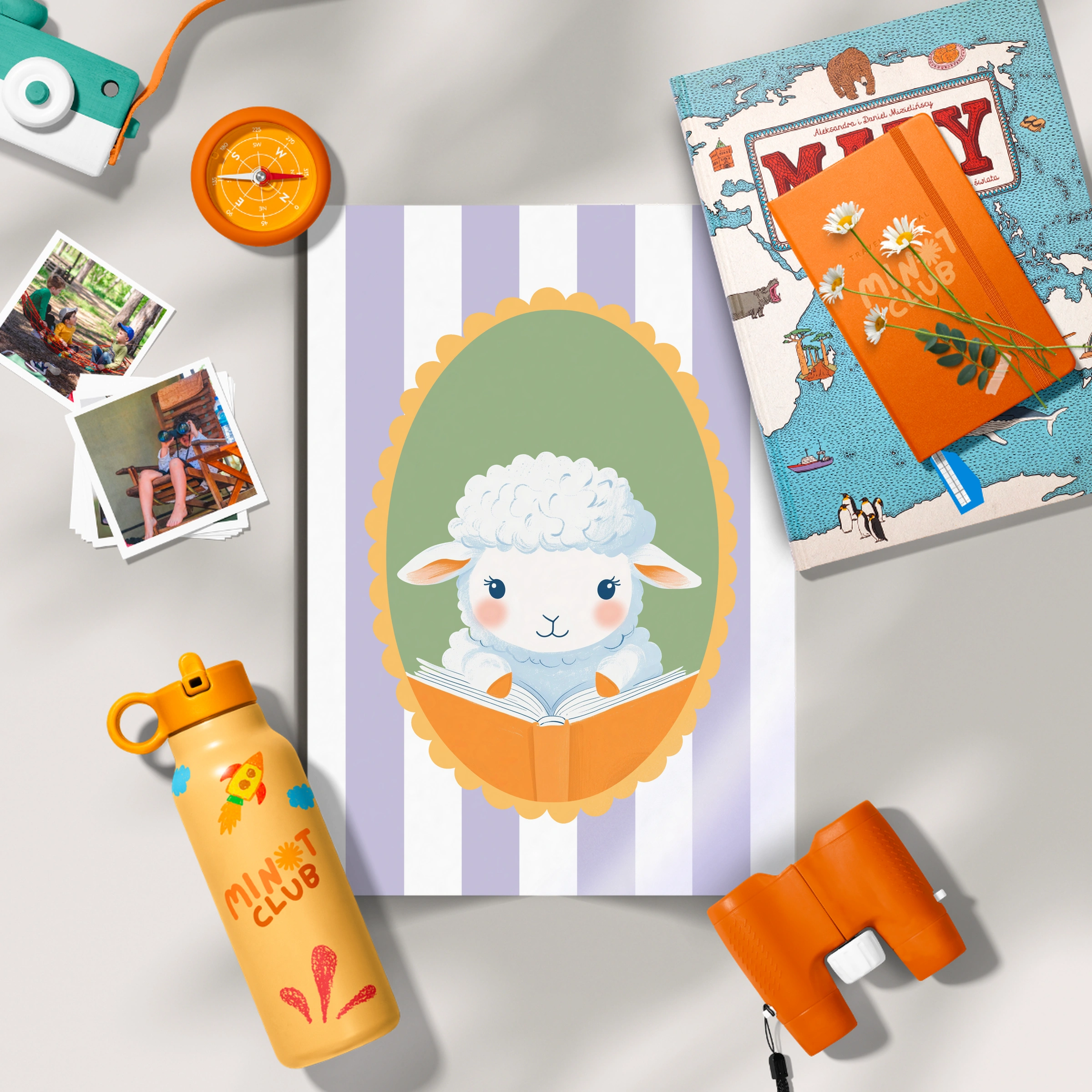 Reading Sheep Nursery Print