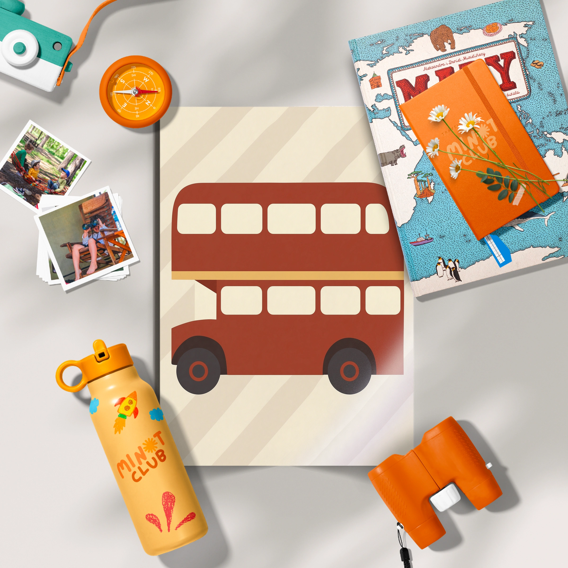 Red Double Decker Bus Nursery Print