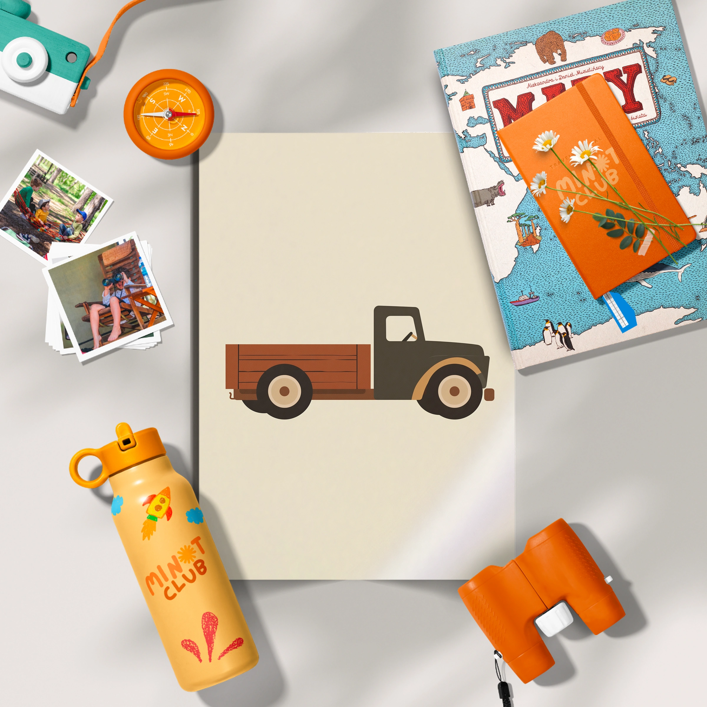 Red Pickup Truck Nursery Print